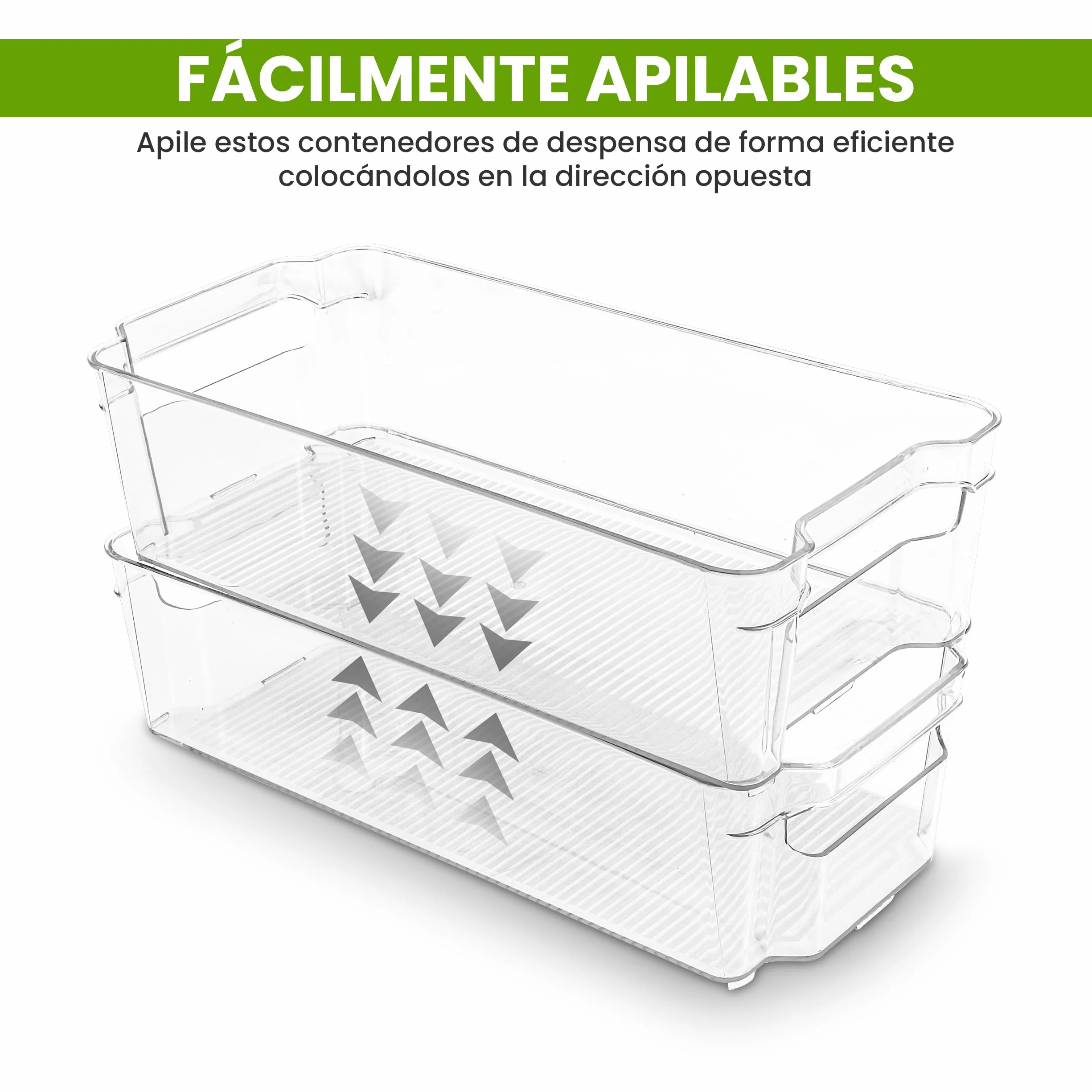 KICHLY Organizadores para la despensa - Juego de 8 - Compartimentos de almacenamiento sin BPA (Transparente)