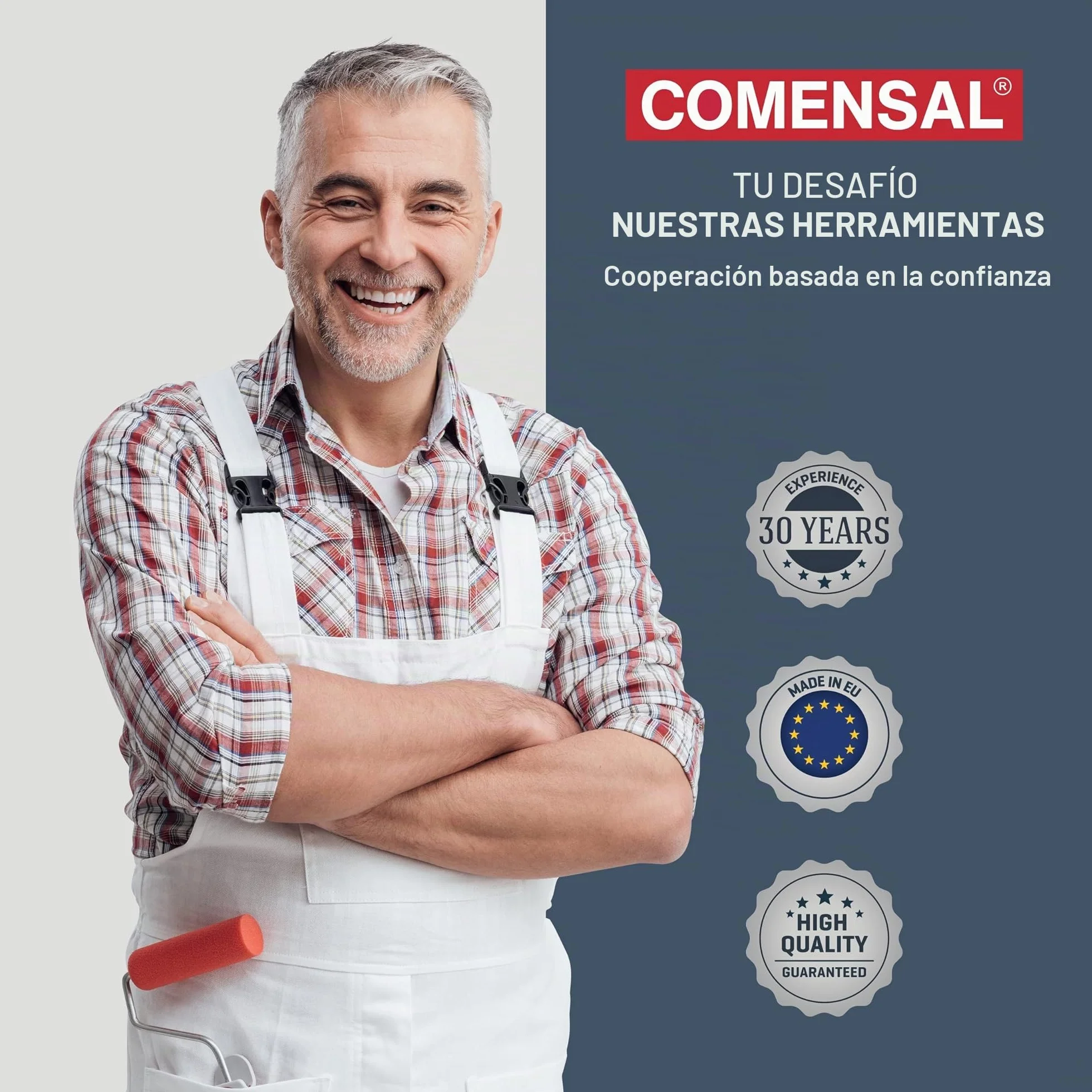 COMENSAL® Aplicador Mortero Juntas 3 Puntas Metálicas Intercambiables 8 10 12 mm