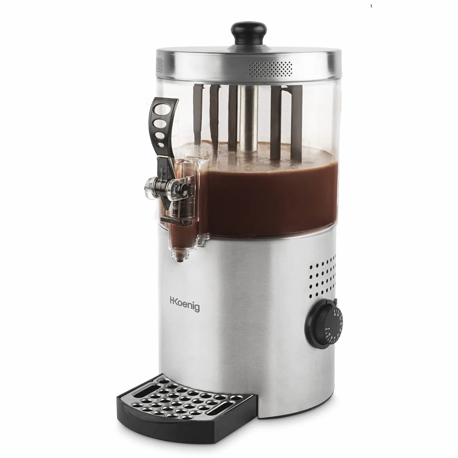 H.Koenig SHK800 Maquina Dispensadora de Chocolate, Capacidad 3L, Diseño en Acero Inoxidable, Temperatura Entre 90ºC y 120ºC, 1200W