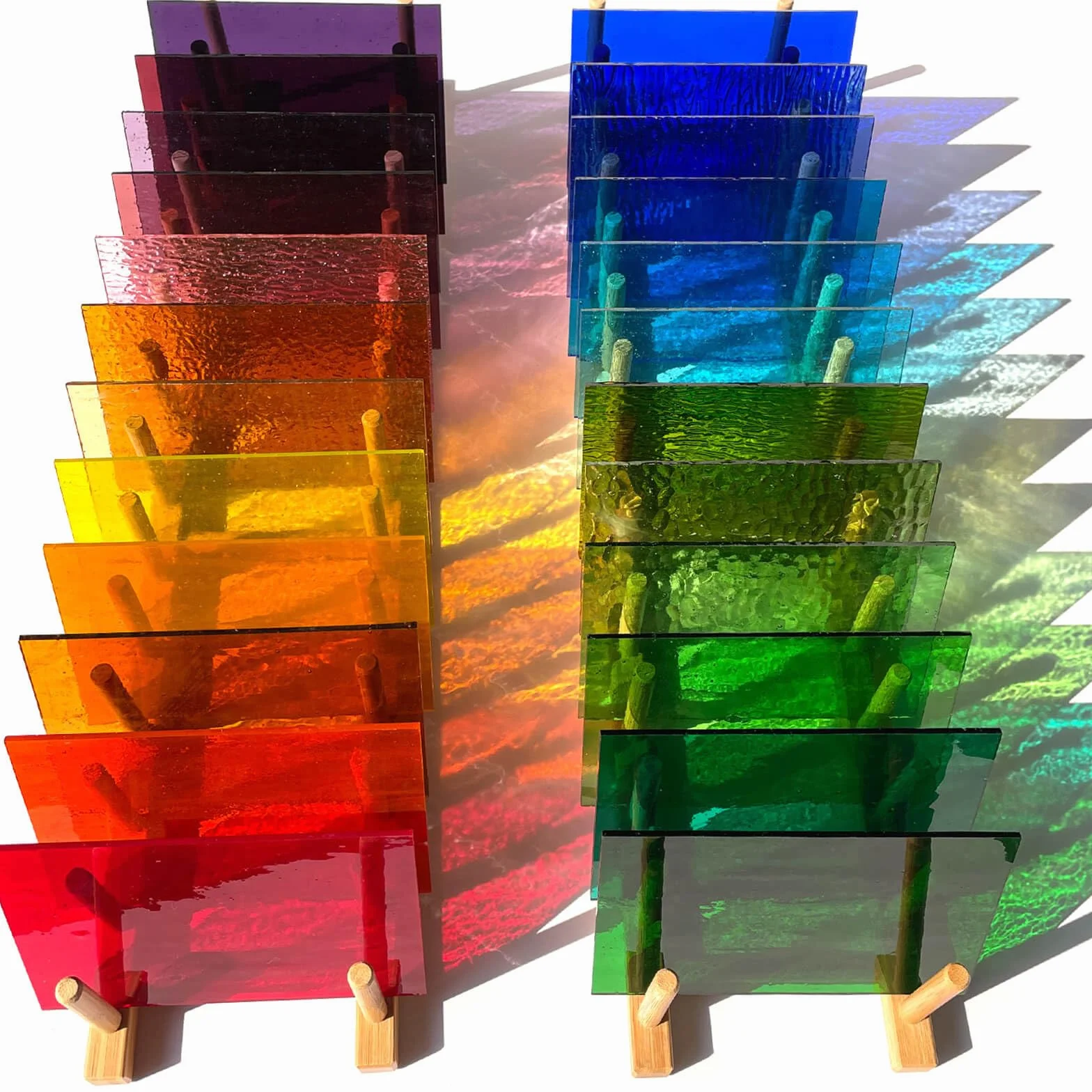 LITMIND Paquete variado de 24 láminas de vidrio tintado transparentes de 10,16 x 15,24 cm, arte de vitral de catedral, ideales para manualidades, como suministros de mosaico y proyectos de vitrales