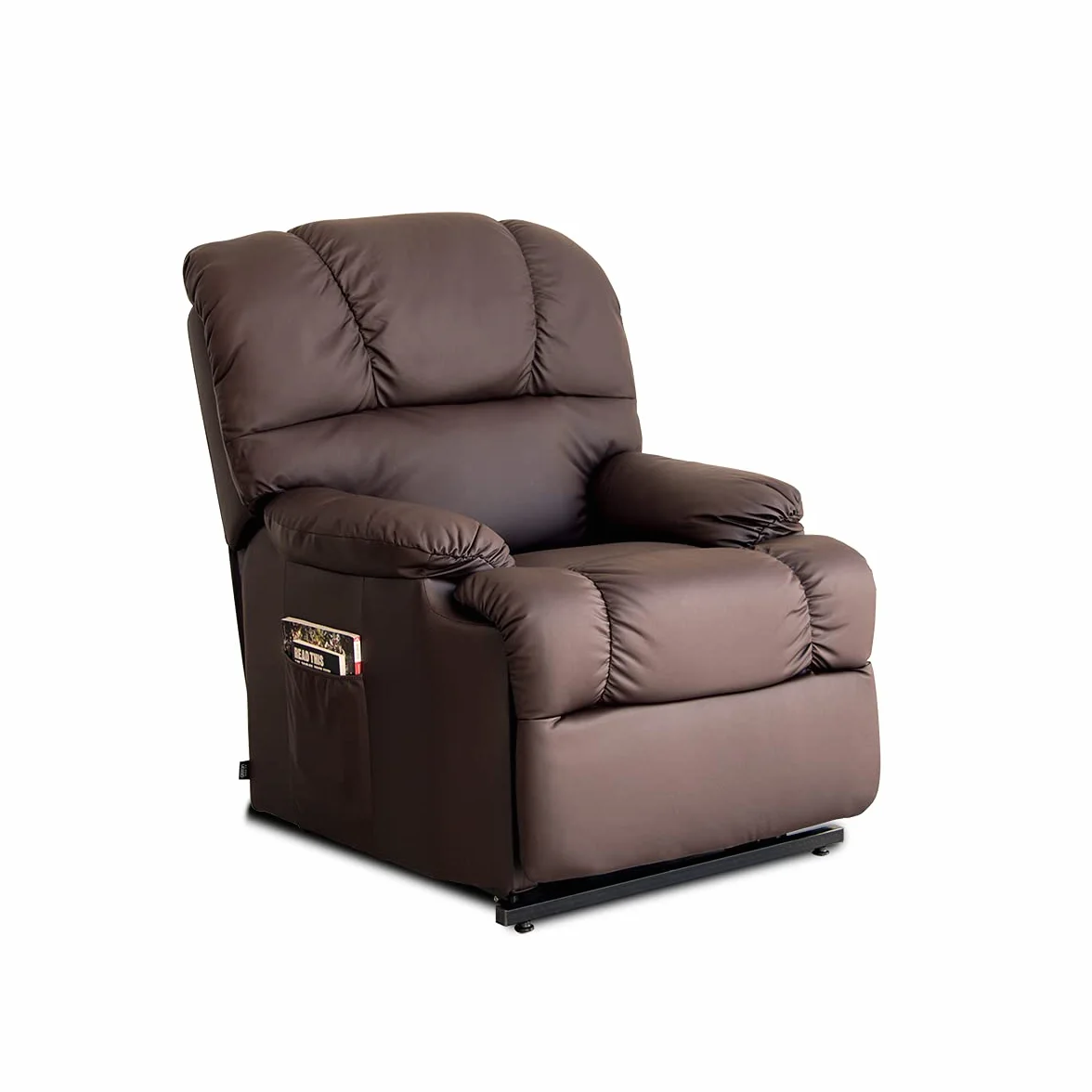 Astan Hogar Modelo Automático Lift Up AH-AR10100CH - Sillón Relax con Función Auto-Ayuda (Levanta Personas), Reclinación Eléctrica, Masaje Y Termoterapia, Cuero, Color Chocolate, 97 x 84 x 102 cm