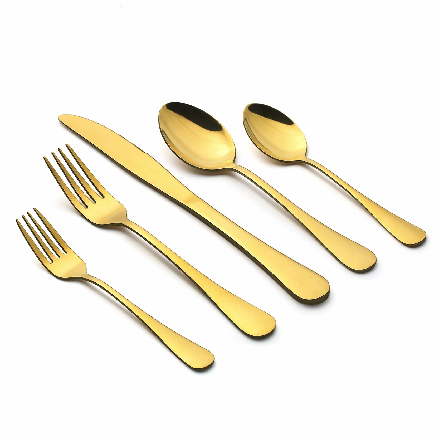 Juego de 60 cubiertos de oro de LIANYU para 12 cubiertos de oro, ideal para el hogar, boda, fiesta, lavavajillas