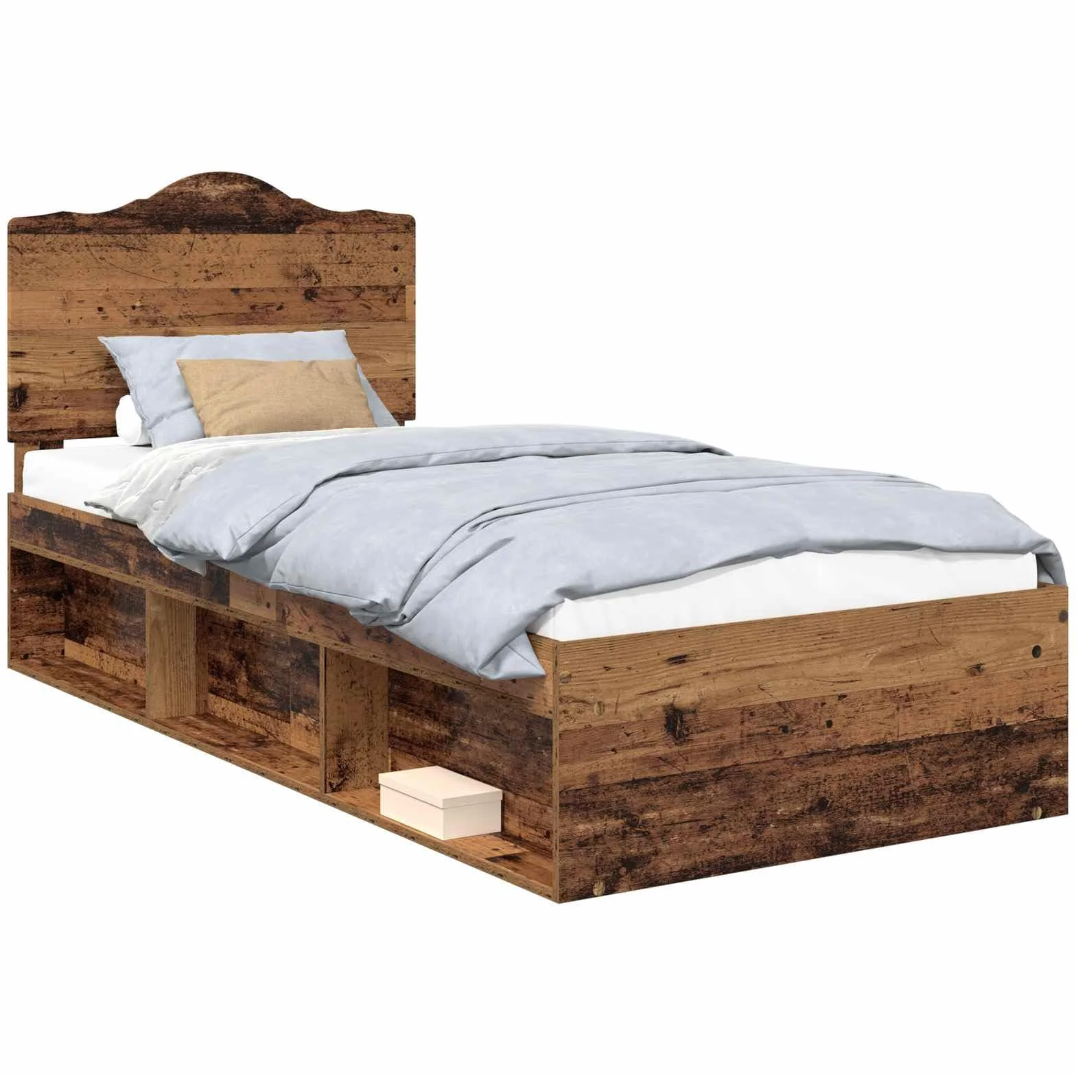vidaXL Estructura de Cama con cabecera Madera Vieja 90 x 200 cm