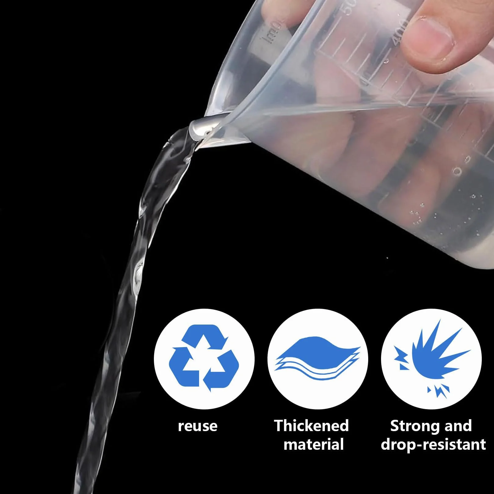 Vasos de Medición 4 Pcs Vaso Medidor Cocina con Escalas Precisas Plástico Reutilizables