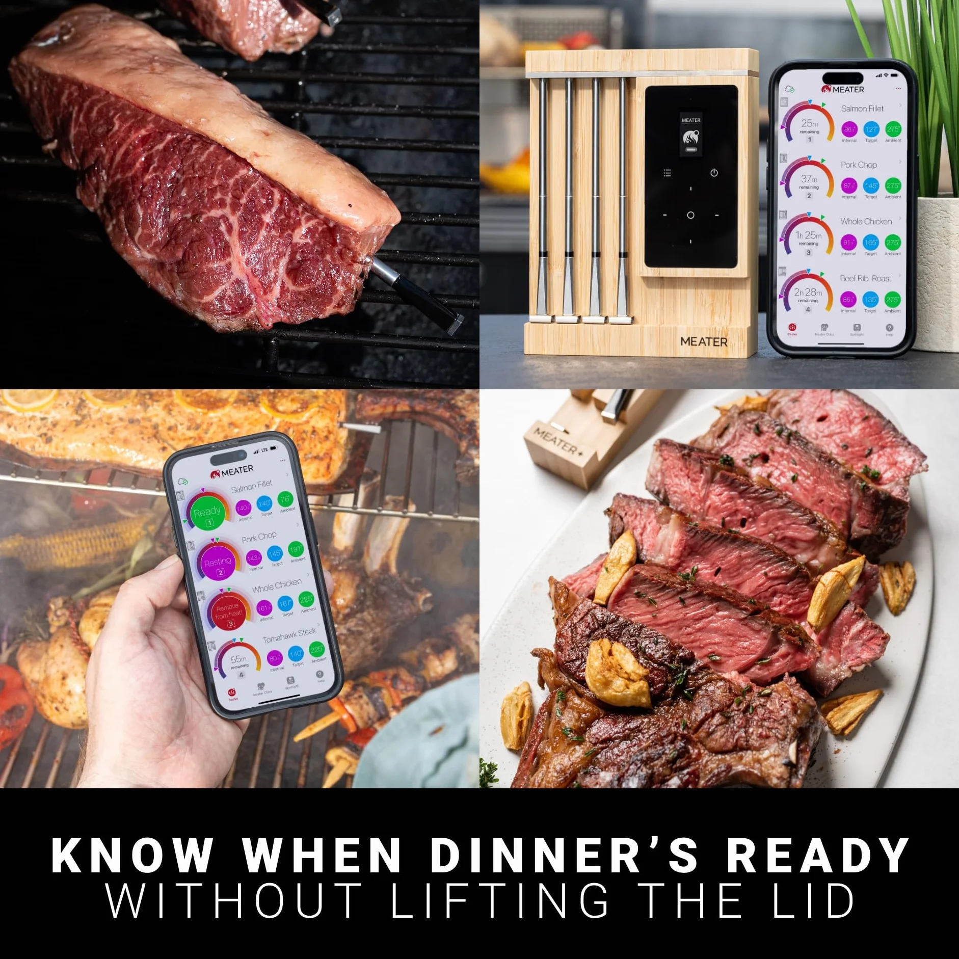 MEATER Pro XL [Nuevo] – El último termómetro inteligente para carne con WiFi y cuatro sondas avanzadas | Barbacoa, horno, parrilla, ahumador, freidora de aire caliente