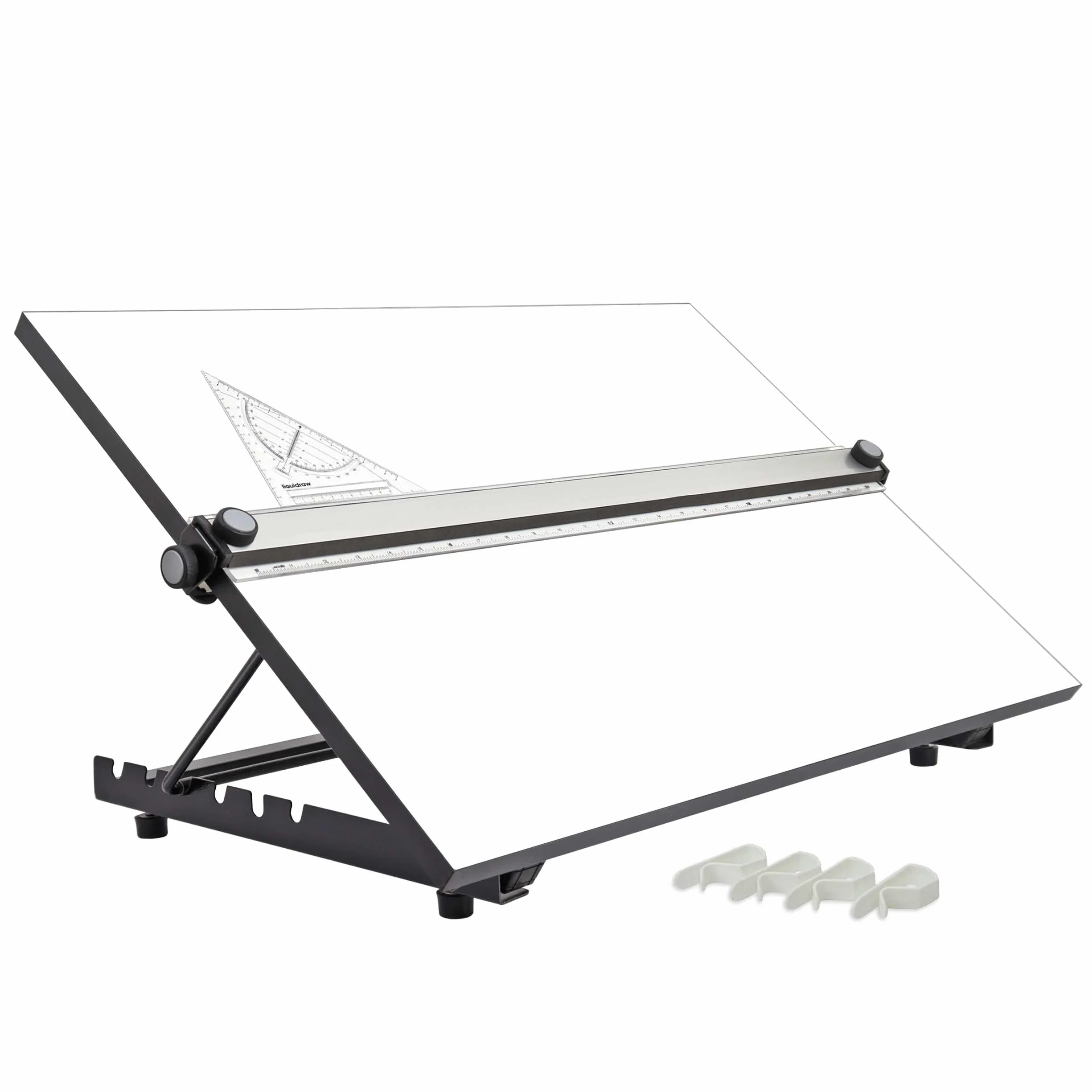 Liquidraw Tablero de dibujo A3 con movimiento paralelo, modelo de mesa con 5 ángulos de trabajo ajustables, incluye clips para tablero de dibujo y juego cuadrado
