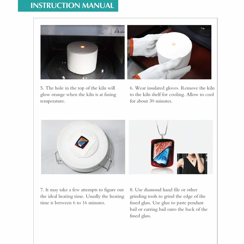 Kit profesional de horno de microondas grande para herramientas de fusión de vidrio 10 unids Set