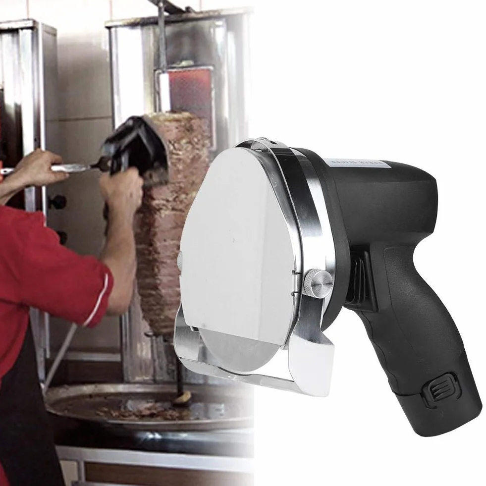 Cuchillo Kebab eléctrico, espesor ajustable Cuchillo Kebab eléctrico portátil Cortador de carne Herramienta de corte para el hogar Comerciales Carnes asadas Restaurantes UE 110V-240V