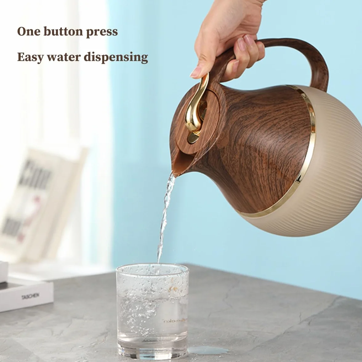 Jarra Térmica 1 Litro Hervidores Al Vacío Aislados Jarras De Café Termo De Vacío Para Mantener El Líquido Caliente Y Frío, Mantiene Caliente 24 Horas(/White)