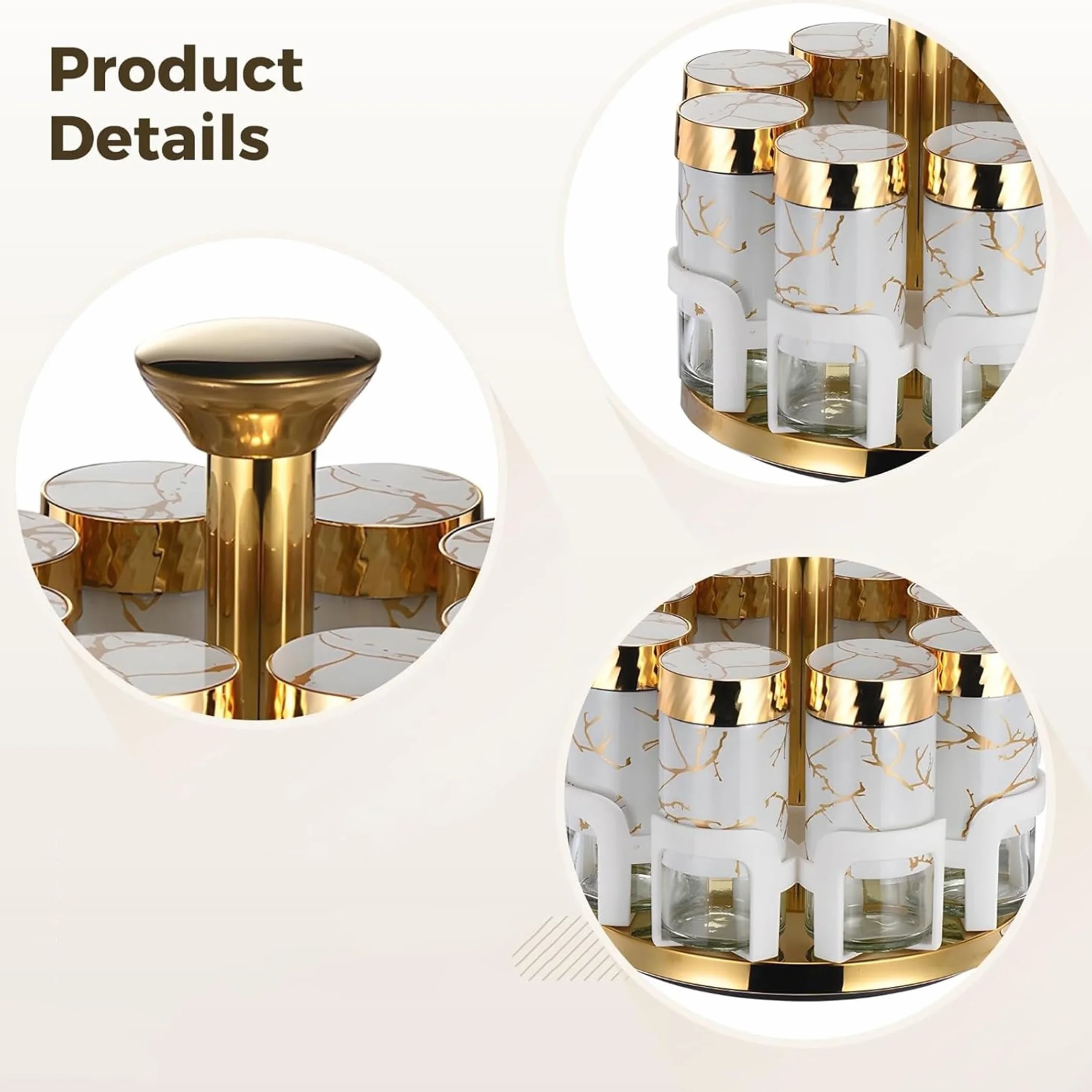 Estante giratorio para condimentos con botellas de 8 segundos, dispensador poroso para un uso fácil de cocina, torre Stora para especias, perfecto para cocinar en casa y preparar comidas
