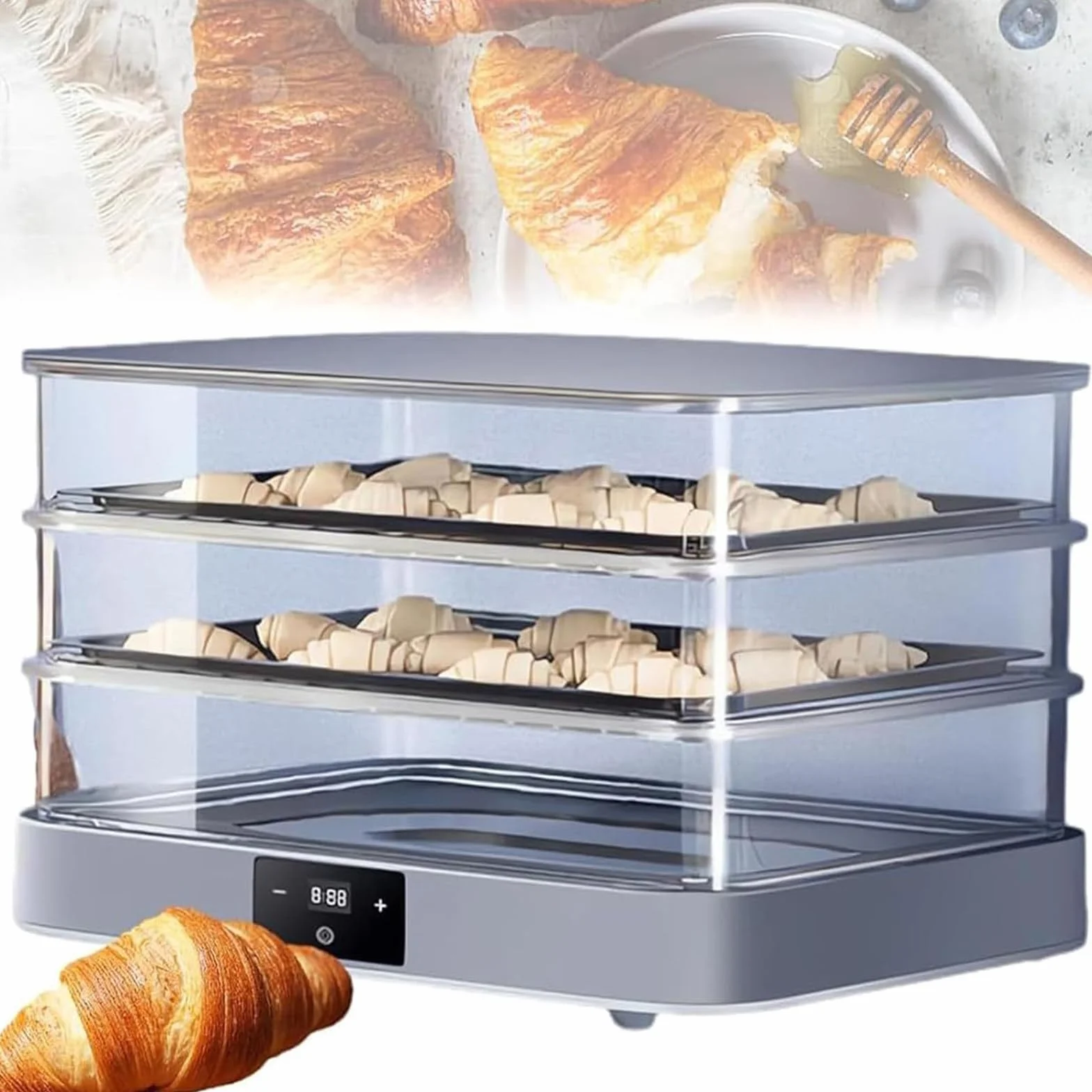 Fermentadora eléctrica de Masa - Caja de fermentación de Pan de 40 l para el hogar con Control de Temperatura y Humedad Ajustables para una fermentación Uniform
