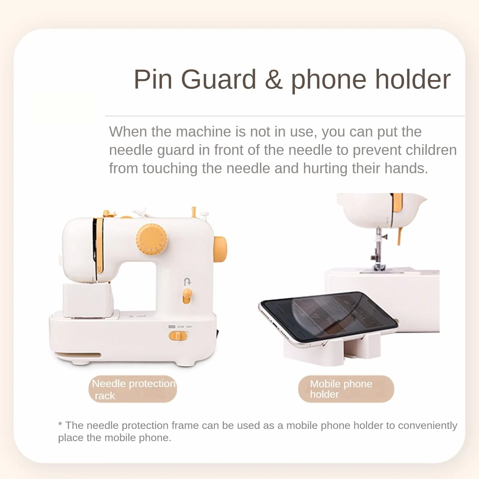 Máquina de coser para principiantes, con puntada hacia atrás | Múltiples patrones de puntadas y costura reversa con un solo toque, velocidad ajustable de 2 niveles, control dual