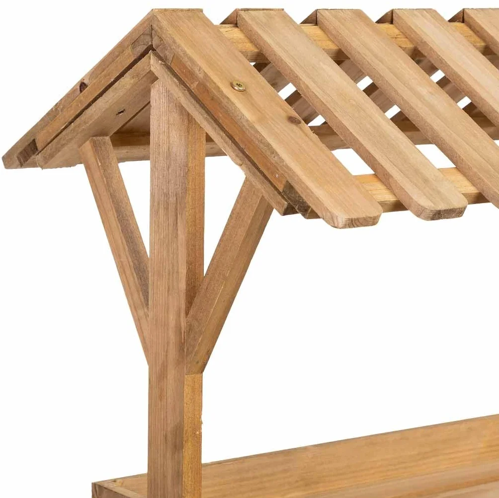WANDERLUST DECO Carro expositor-estantería de madera con 3 bandejas 90x47x137h cm
