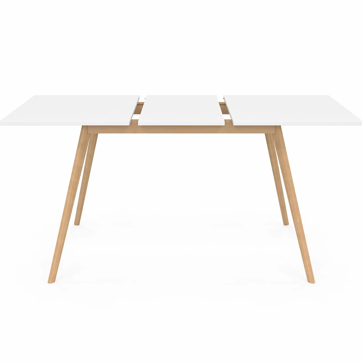 IDMarket – Mesa escandinava Extensible Rectangular Inga 4-8 Personas, 110-150 cm, Color Blanco