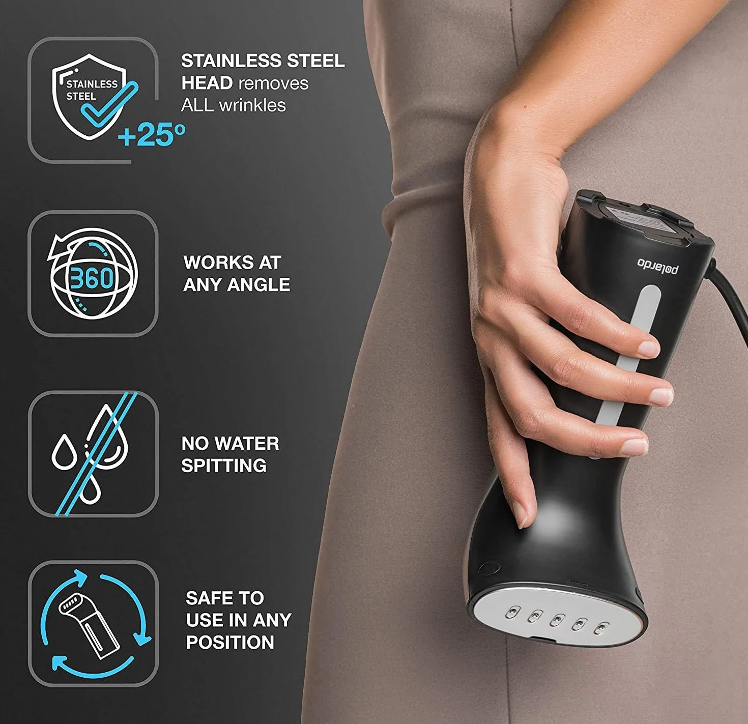 Vaporizador para ropa, vaporizador portátil de mano para viajes, cabezal de vapor metálico, sistema de bomba, tamaño mini, vaporizador de mano inalámbrico para cualquier tela