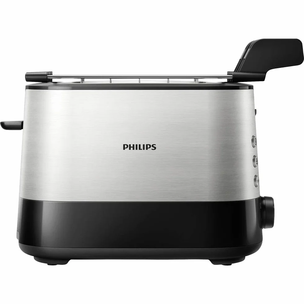 Philips HD2639/90 - Tostadora (730 W, ranura extra grande, accesorio para sandwich), color negro y plata