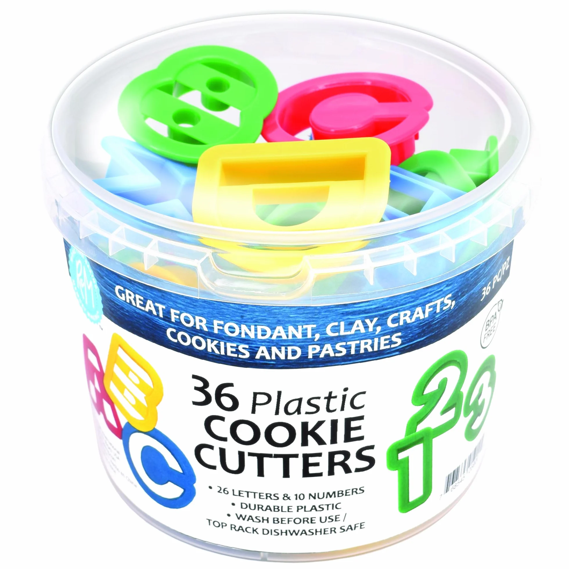 R & M Industries - Juego de moldes cortadores de galletas (plástico, 3,8 cm), color plateado