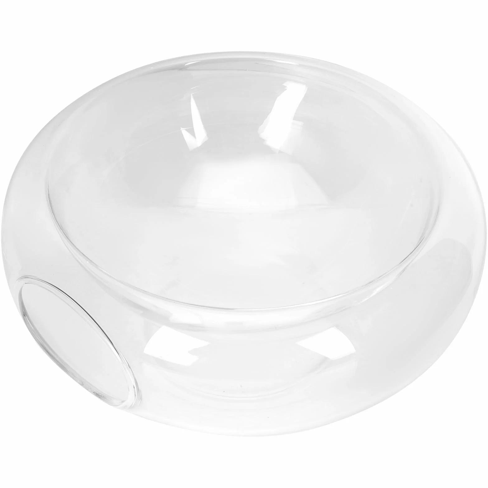 SUPVOX Cuenco de Vidrio Soporte para Hielo Seco y Doble Pared, Ensaladera Transparente para Buffet y Eventos, Vajilla Gastronómica Molecular, 20X10Cm