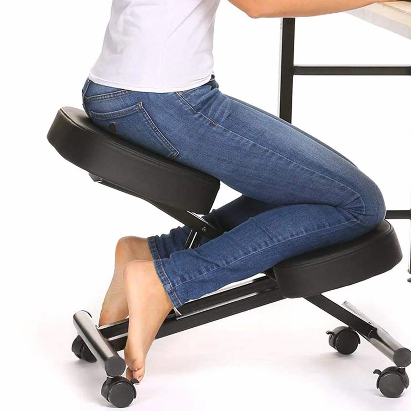 Silla ergonómica para rodillas, oficina con ruedas, altura regulable, ortopédica, para apoyar tus