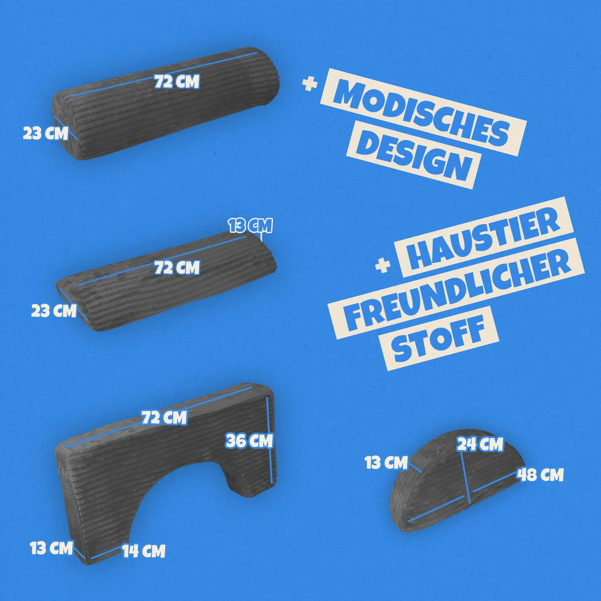 Bestlivings Sofá de juegos infantil de 11 piezas (antracita) de pana de franela, sofá de juegos modular para construir creativamente en la habitación de los niños, estable y ampliable