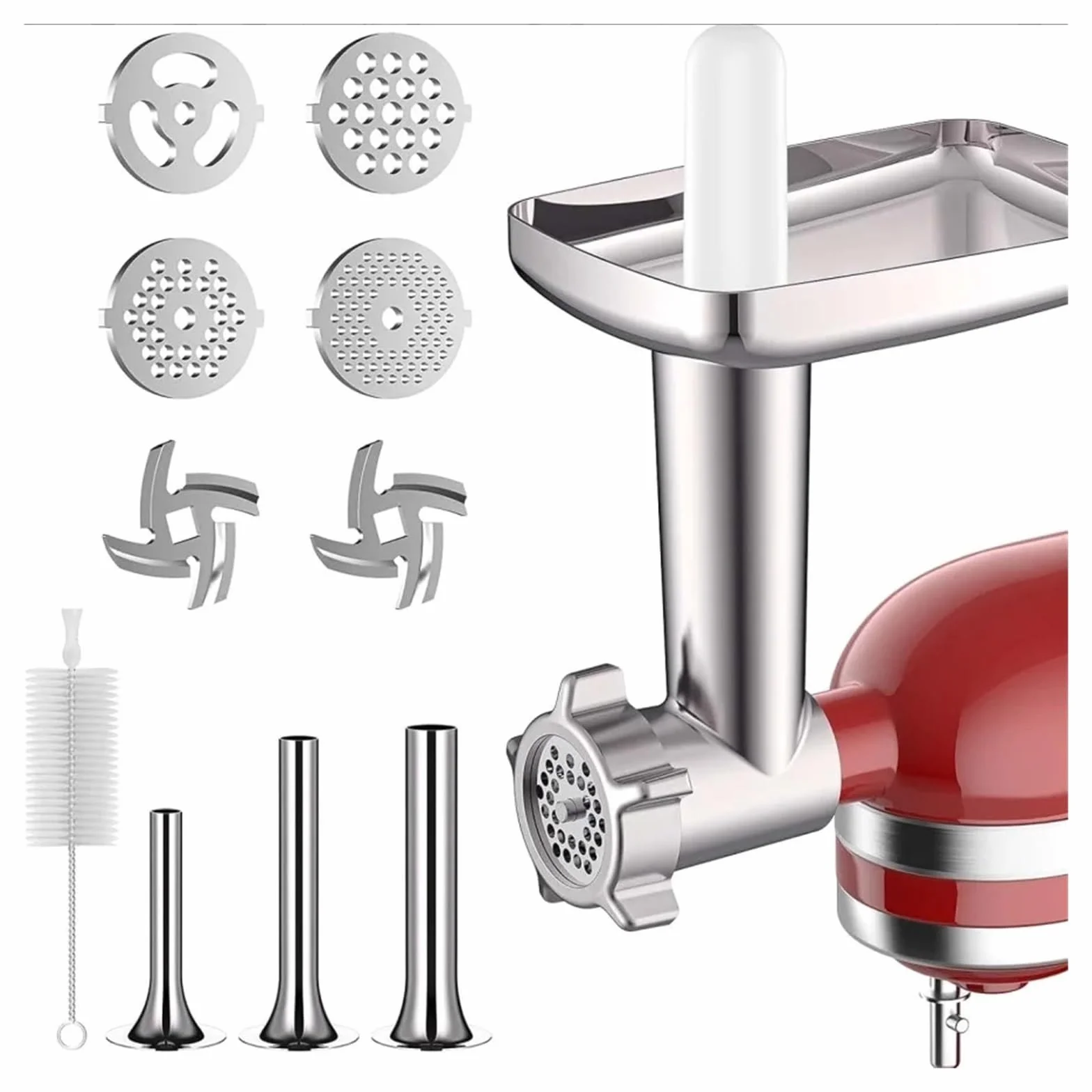 Compatible con La Cuchilla Picadora De Carne KitchenAid | Cuchilla De Repuesto De Metal Y Embutidora De Salchichas, Compatible Con Batidora De Pie KitchenAid