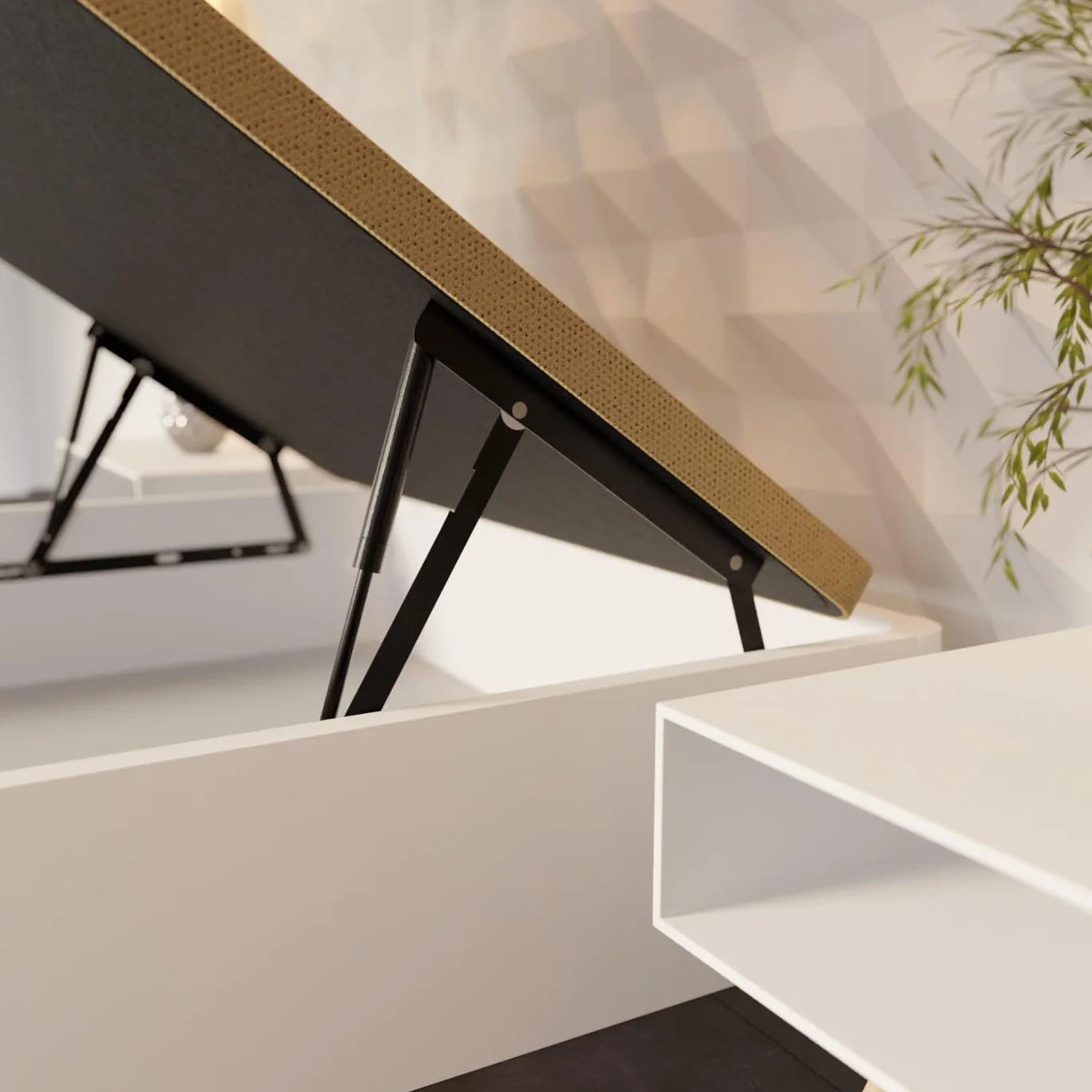 mattfy - Canapé Abatible de Madera Súper Reforzado con Gran Capacidad, Esquinas Redondeadas, 135 x 190, Blanco