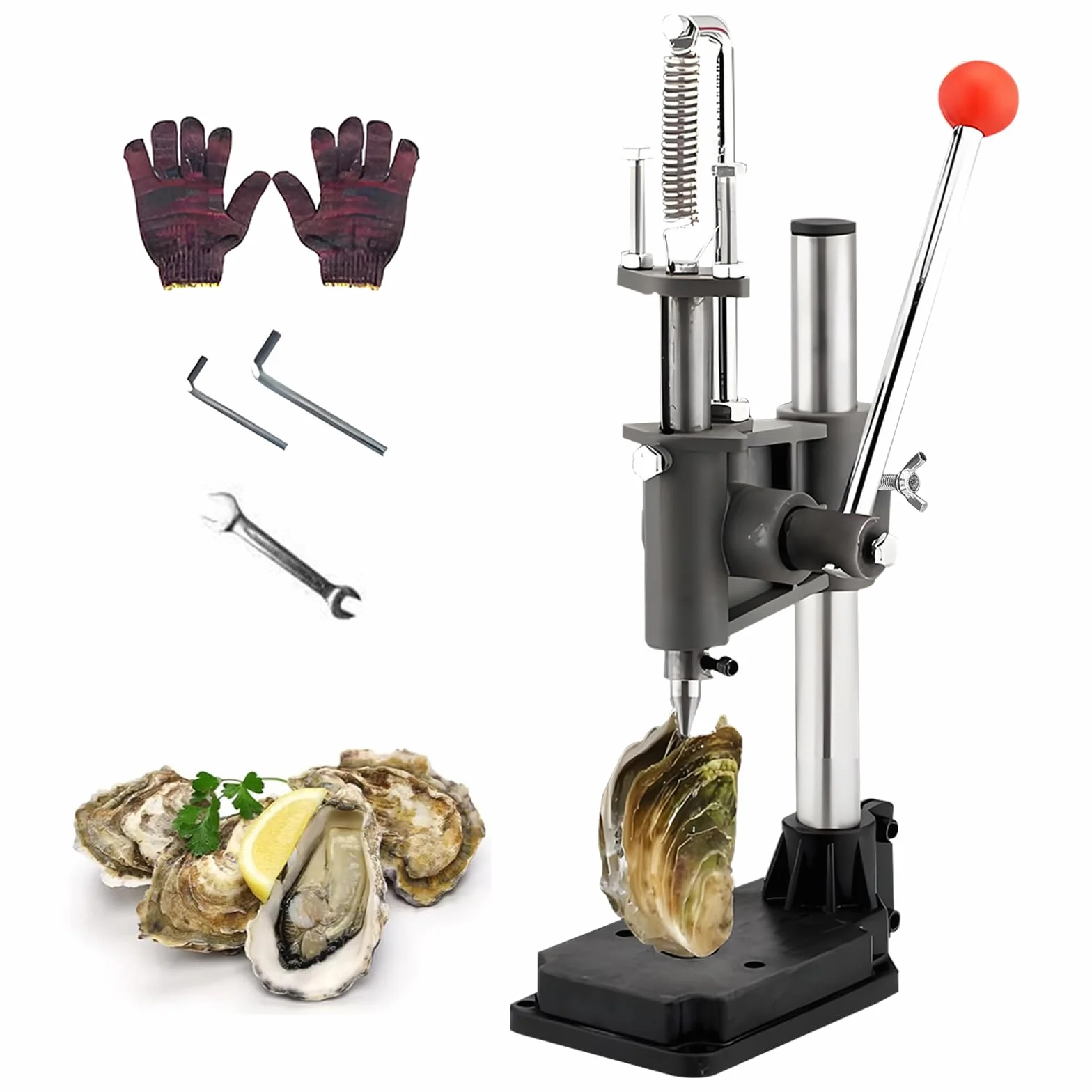 Abridor Ostras, Cuchillo Ostra Juego de Herramientas para Abrir ostras de Acero Inoxidable, Abridor de ostras de Altura Ajustable Herramienta para Mariscos para Restaurantes y Hogares