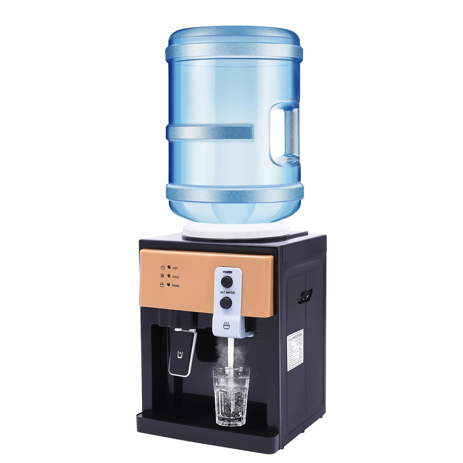 Dispensador de Agua Eléctrico, Fuente de Agua Fría y Caliente, Bomba de Agua para Botella, 3.5-18.9L, Calefacción y Enfriamiento Rápido 8C-95C, Acero Inoxidable, para Oficina Casa Cocina Bar