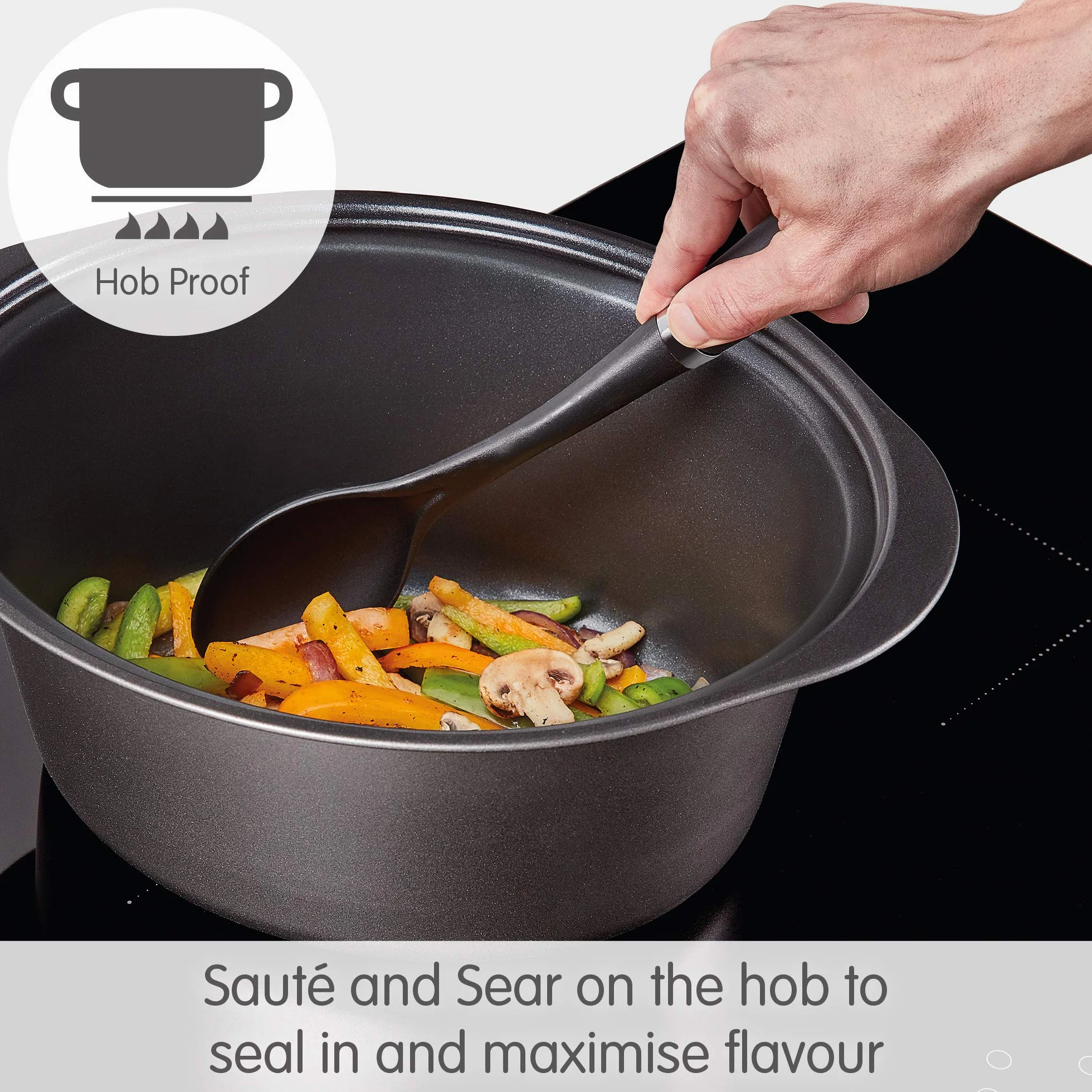 Morphy Richards Sear and Stew 460014 Olla de Cocción Lenta 3,5 L Rojo