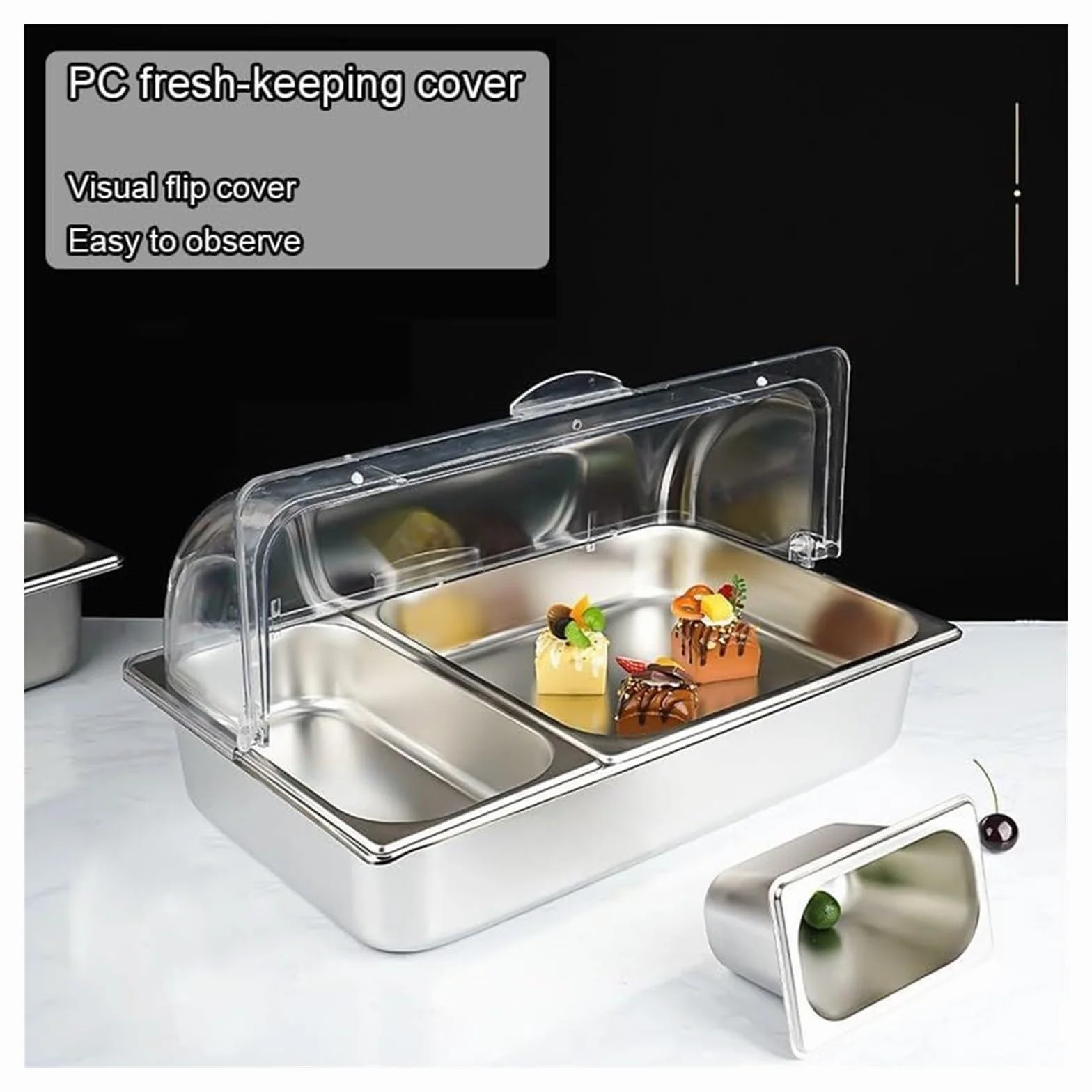 Estante de especias, dispensador de condimentos comercial con tapa transparente para restaurante, cocina, fiesta