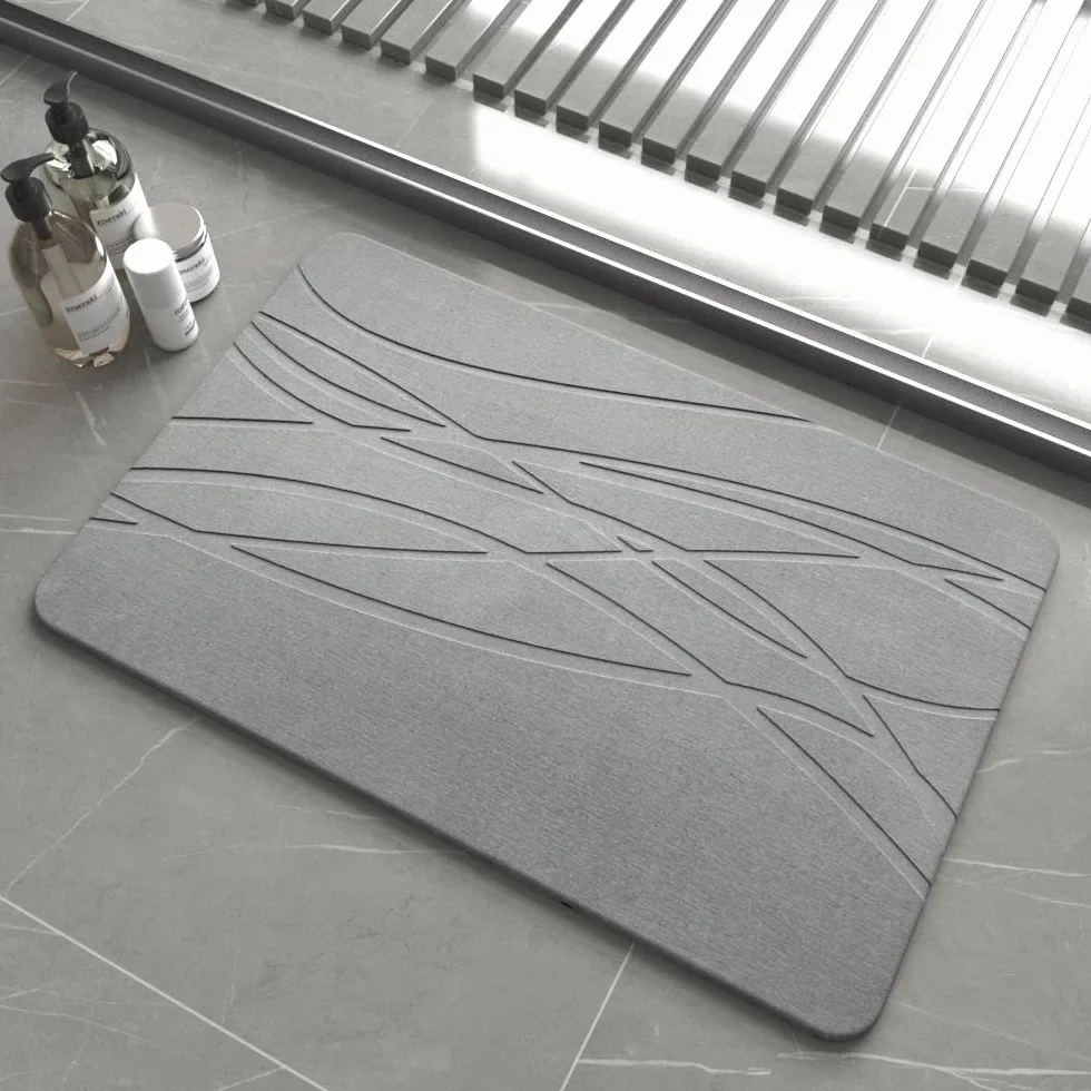 Alfombra baño diatomita antideslizante absorbente secado rápido para ducha y fregadero