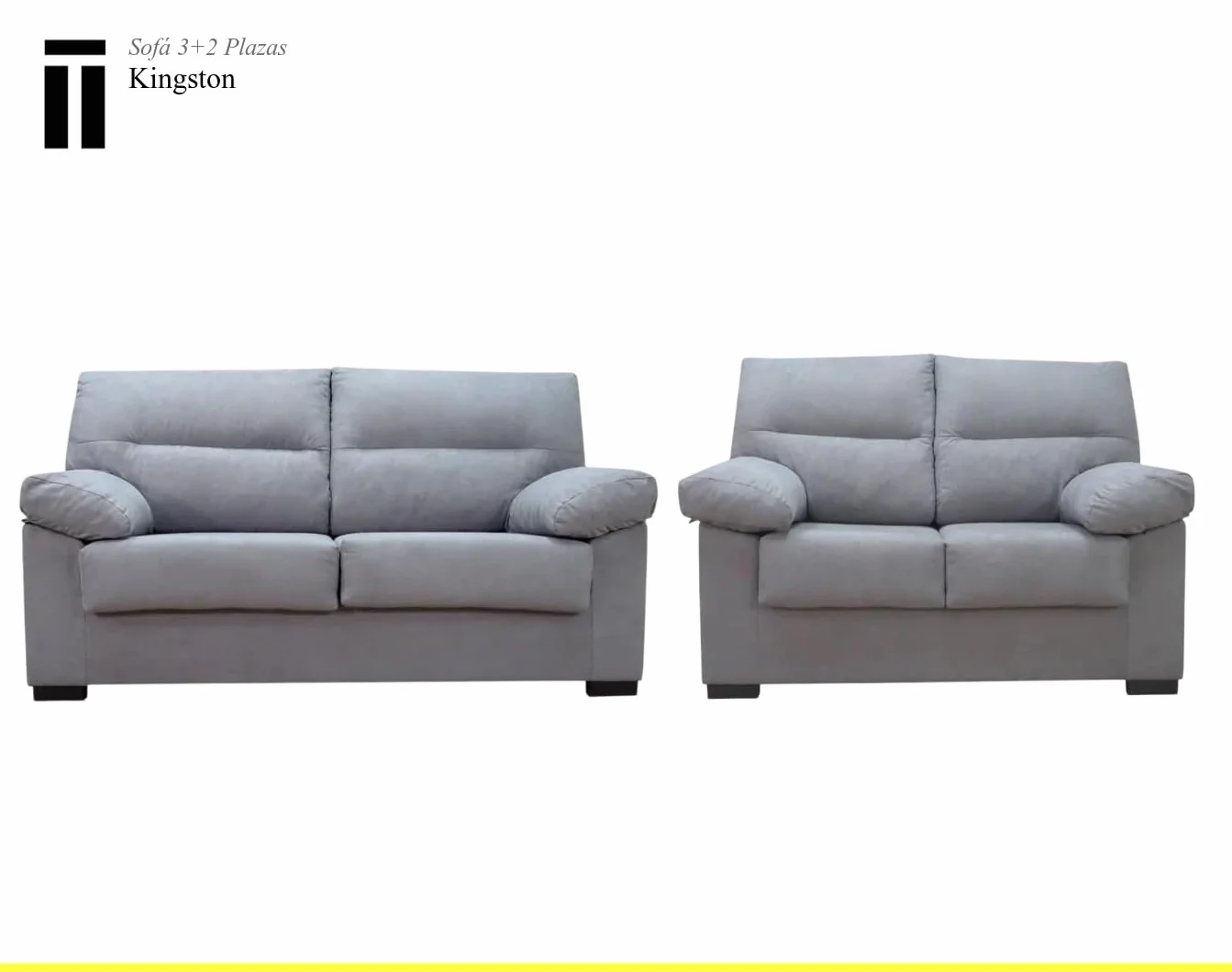 SHIITO | Modelo Kingston - Set con Sofá de 3 Plazas + Sofá de 2 Plazas | Comodidad y Relajación Superior | Color Gris Marengo