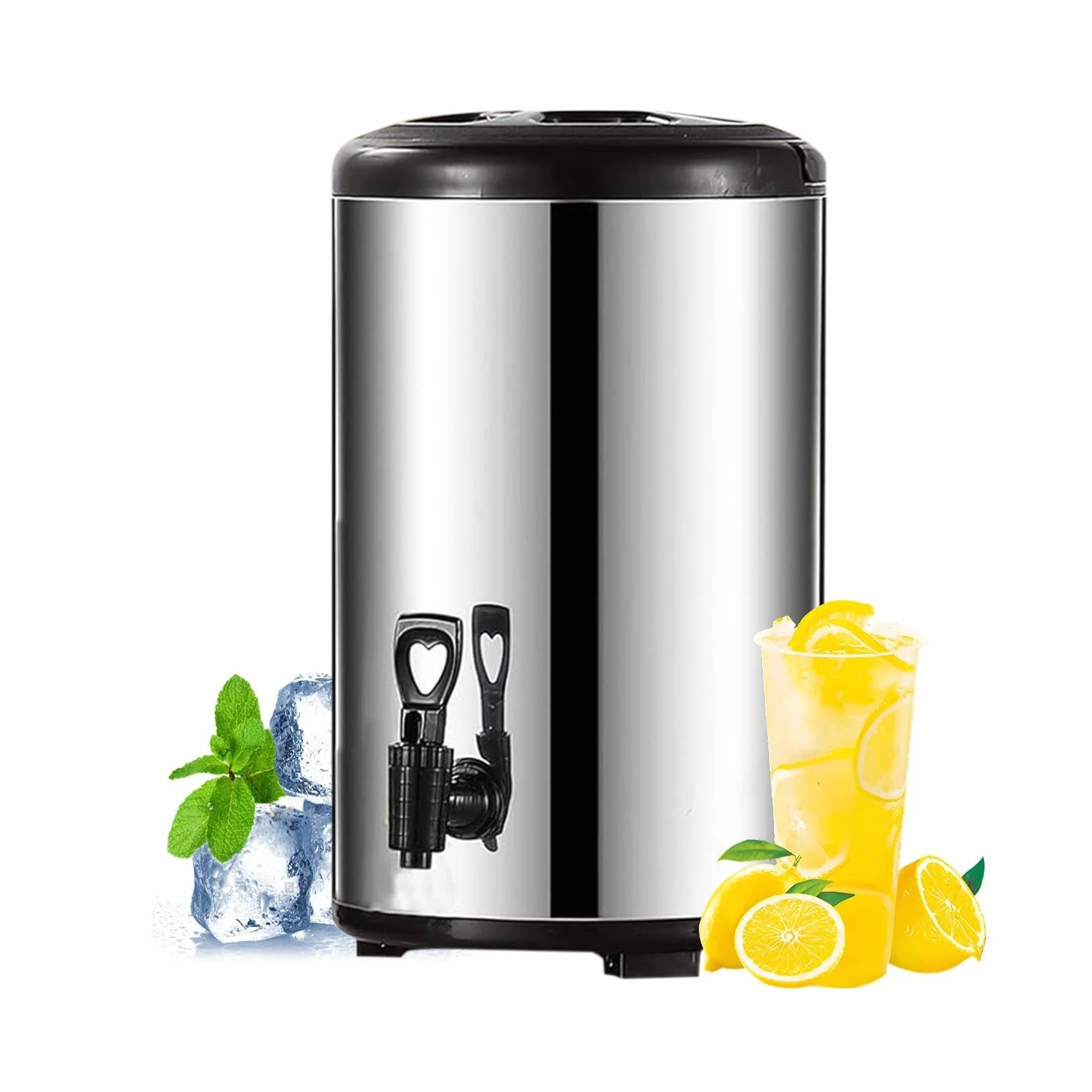 Dispensador térmico de bebidas con Grifo y Recipiente de de Doble Pared | Dispensador de café caliente de acero inoxidable de gran capacidad para Zumos Té Infusión Leche Café Catering