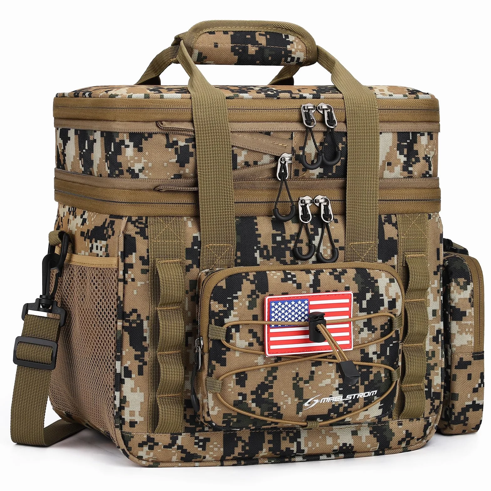 Maelstrom Lonchera táctica, bolsa de almuerzo aislada de 23 L para hombres, bolsa de almuerzo expandible de doble cubierta, bolsa de almuerzo suave a prueba de fugas con bolsas MOLLE desmontables,