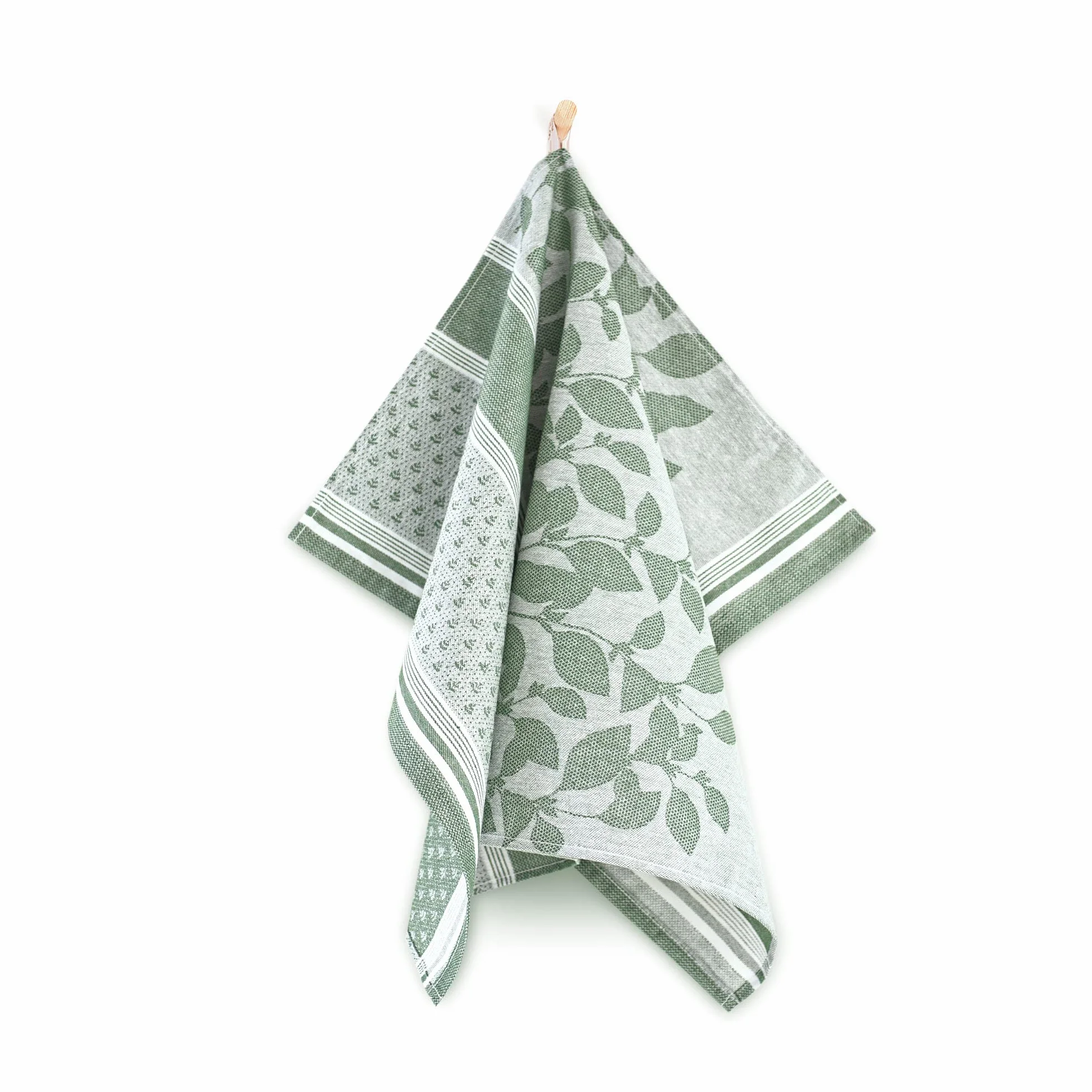 Zwoltex – Juego de Toallas de Cocina, 10 paños de Cocina 50x70cm Hierbas, paños absorbentes, 100% algodón orgánico 200g/m2, Toallas de algodón con Certificado Oeko-Tex - Verde/Beige/Gris