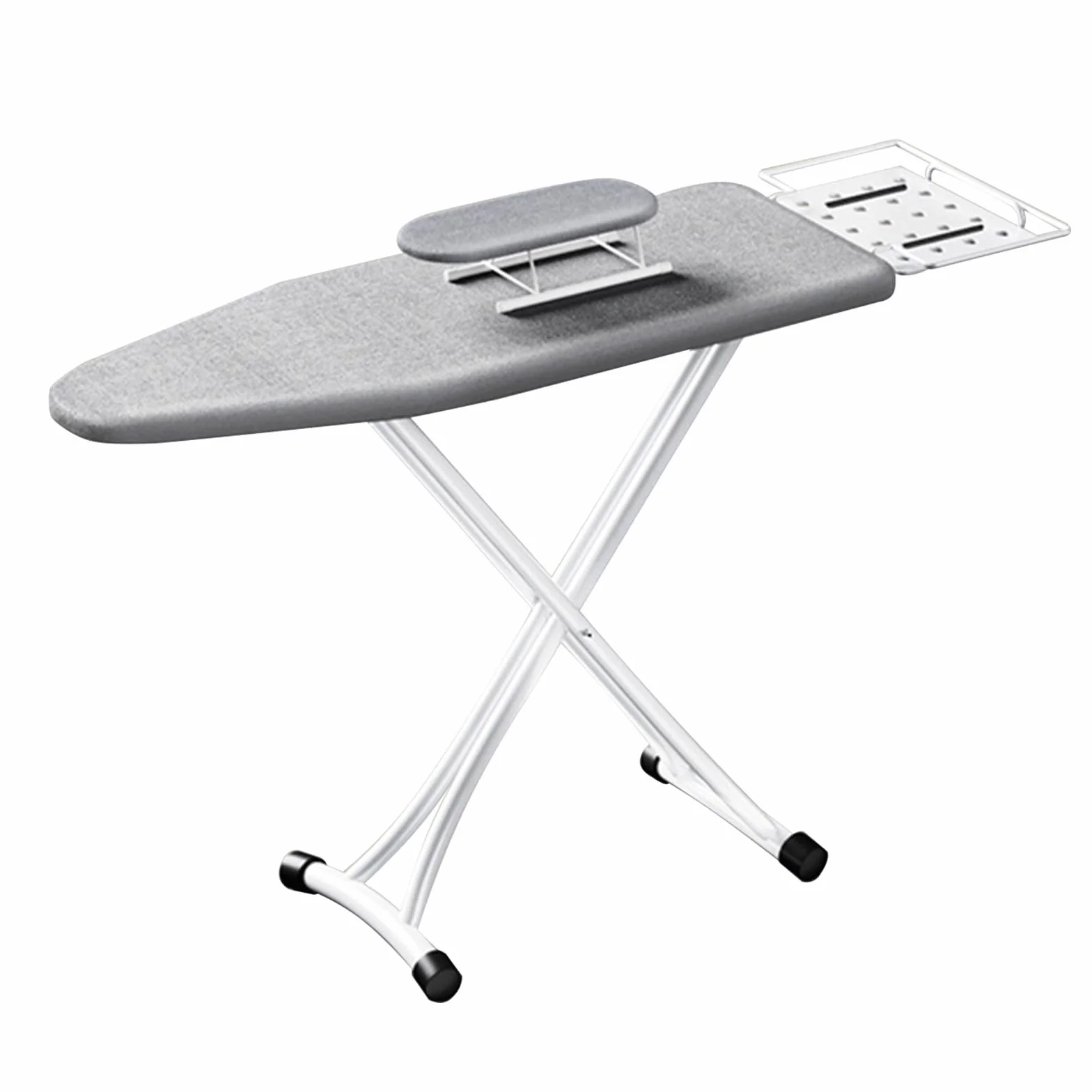 Tabla de Planchar Plegable de Pie con Soporte para Mangas Pequeñas, Ironing Board Ajustable y Resistente con Soporte para Plancha(Large)