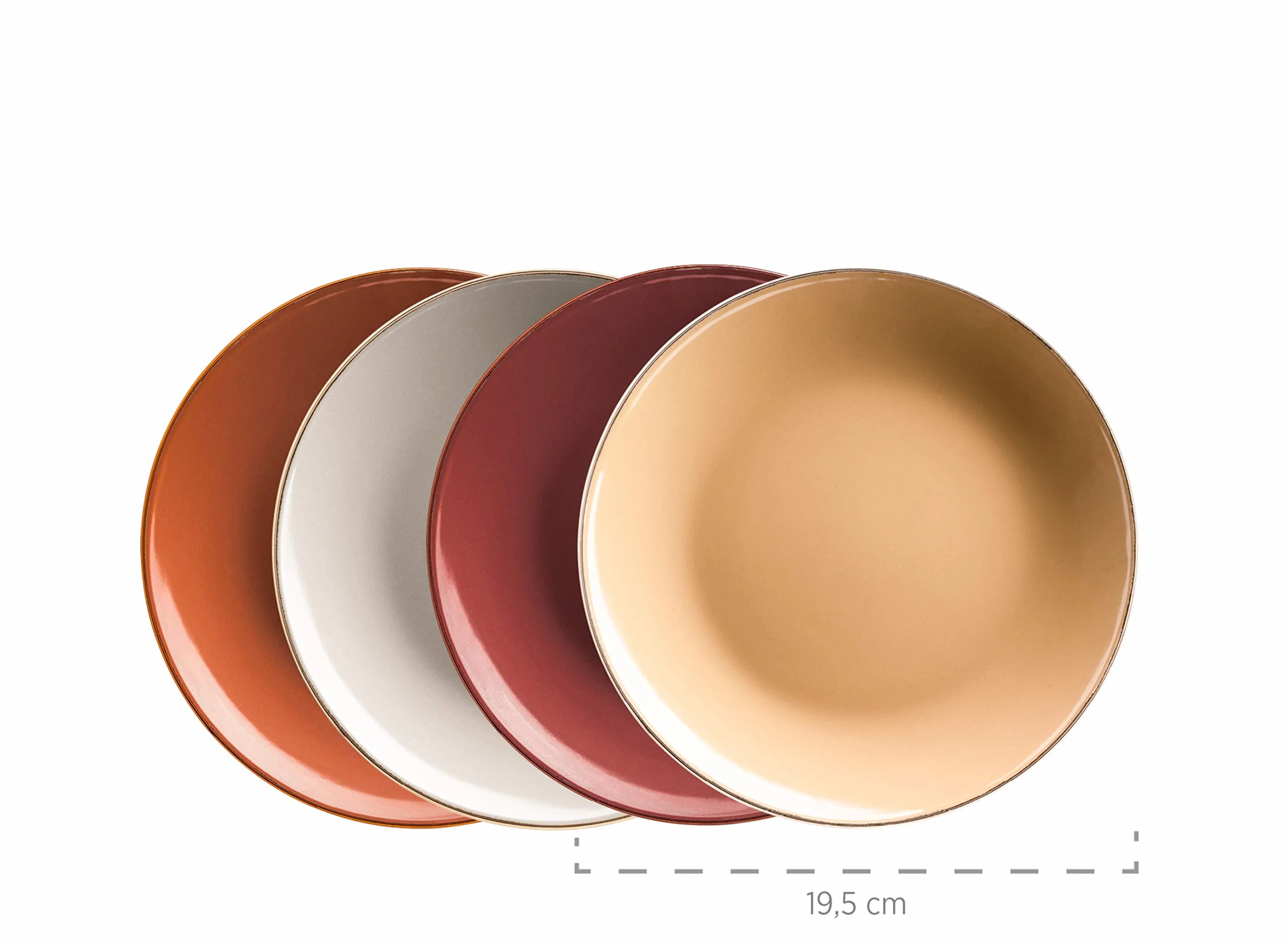 MÄSER Juego combinado, gres, Metallic Rim, rojo, marrón, naranja, beige.