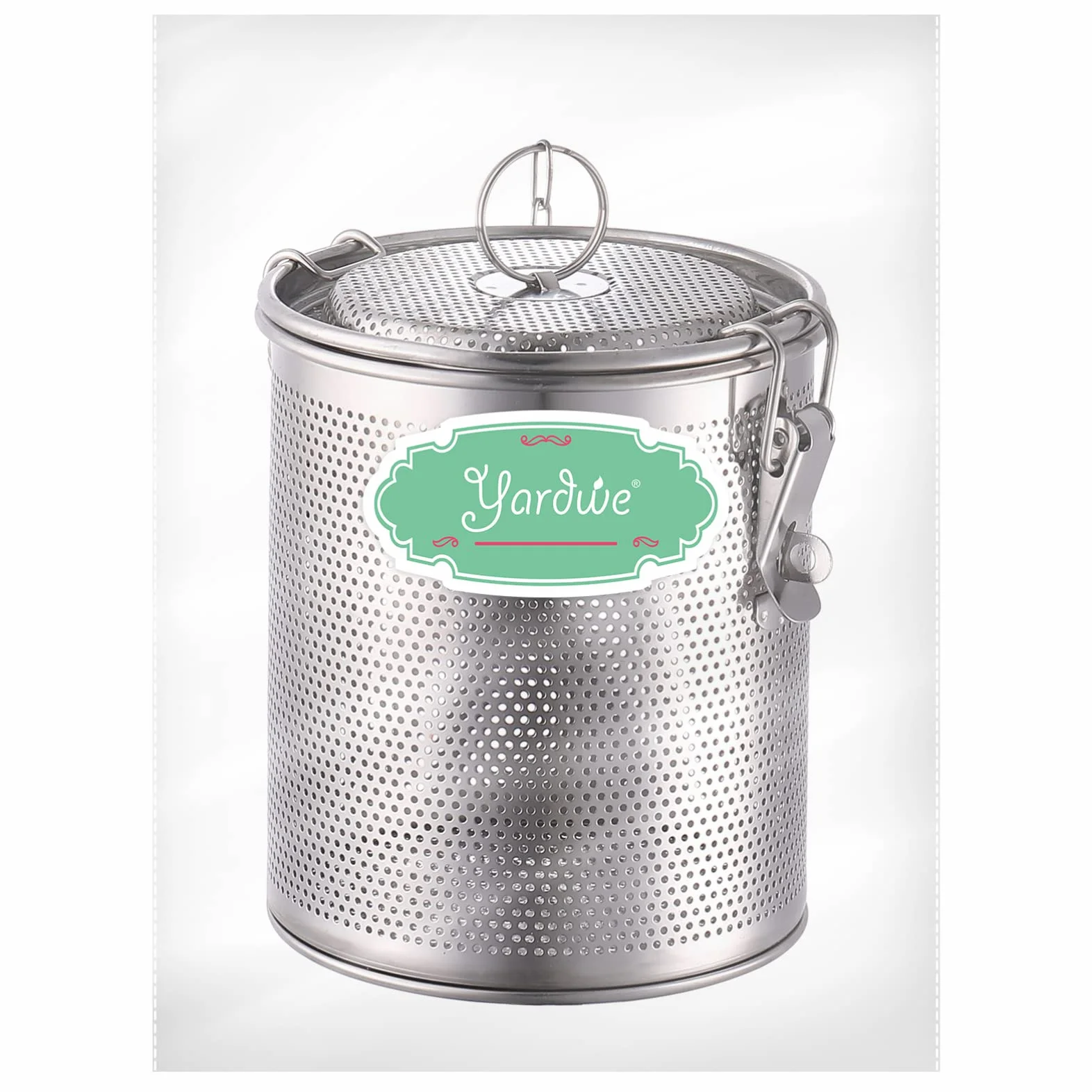 Bola de especias de acero inoxidable, colador de té de malla fina, infusor de té de acero inoxidable con gancho de cadena extendido for condimentos de especias de té de hojas sueltas (4,9 x 5,1 pulgad