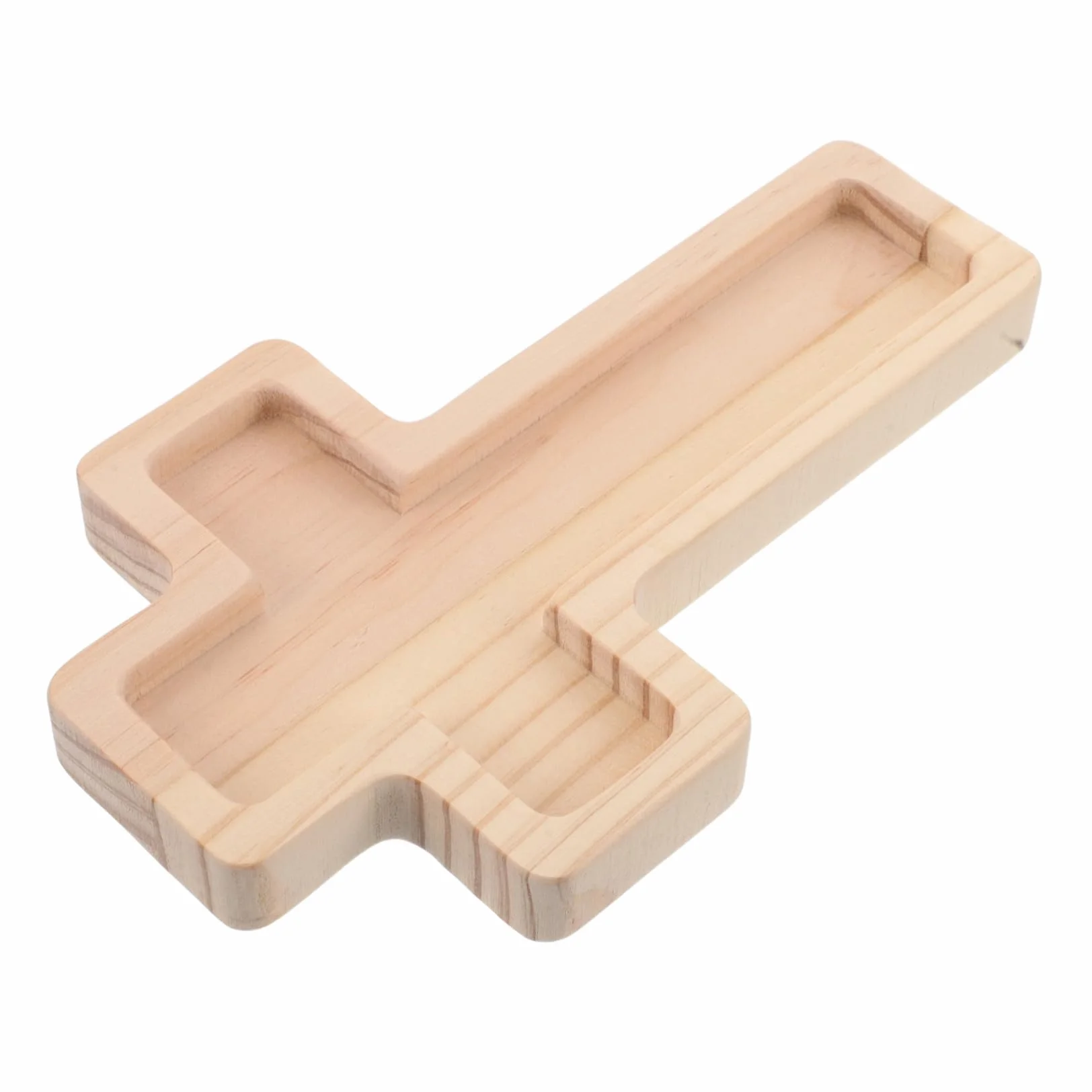 Bandeja de Madera con Forma de Cruz Vintage Bandeja para Servir Snacks y Frutas para Fiestas y Decoración de Mesa Halloween y Festivos