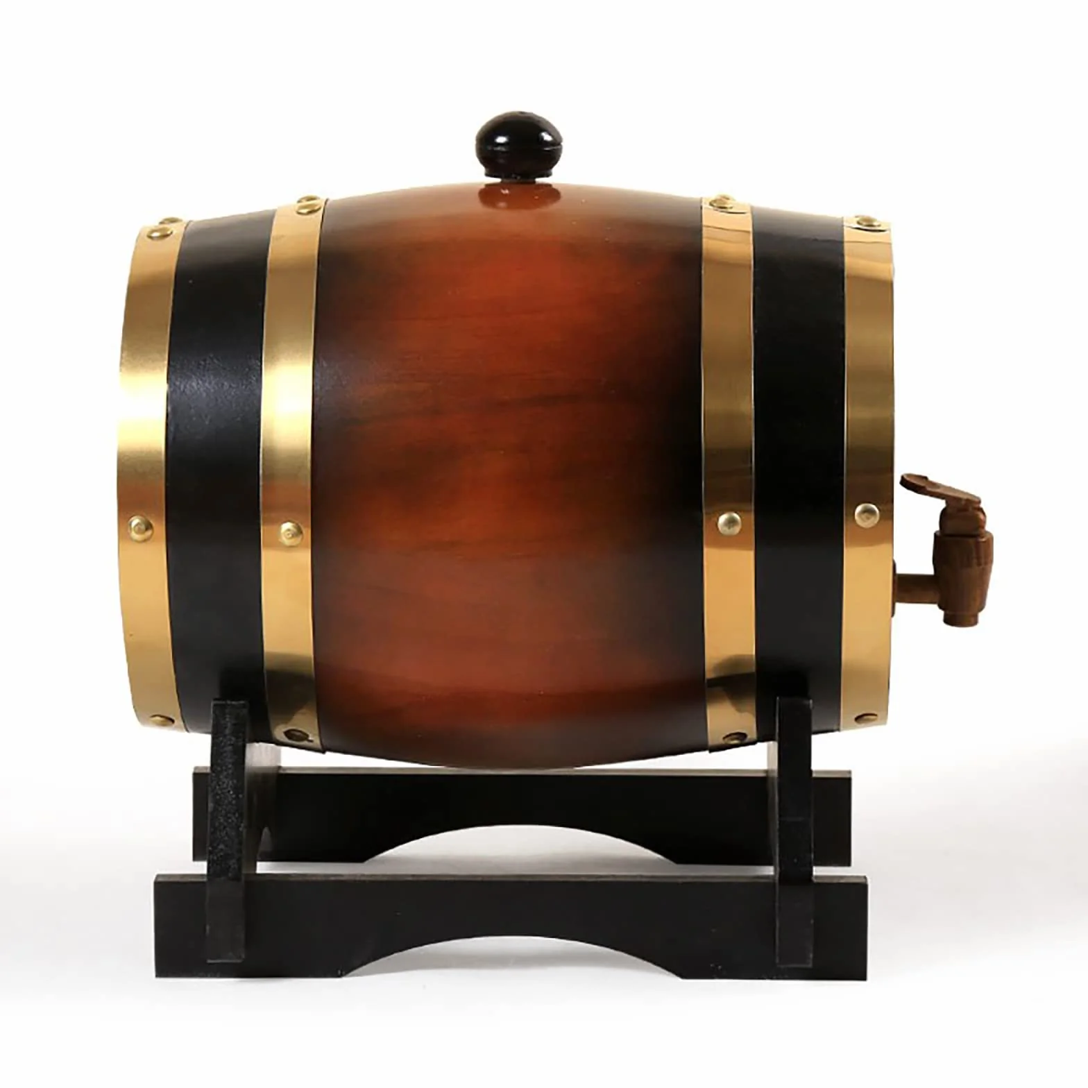 Barriles de roble para envejecimiento Dispensador de barriles de madera, dispensador de barriles de whisky, cubo con soporte de roble para almacenamiento de bebidas espirituosas, whisky, ginebra,