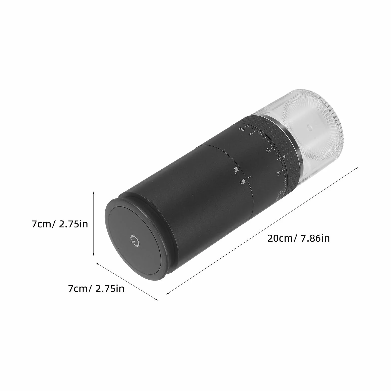STOBAZA Molinillo de Café con Capacidad de 25g para Granos Eléctrico Portátil y 50g para Café Molido, Silenciosa y Material Abs para Uso Doméstico en Cocina