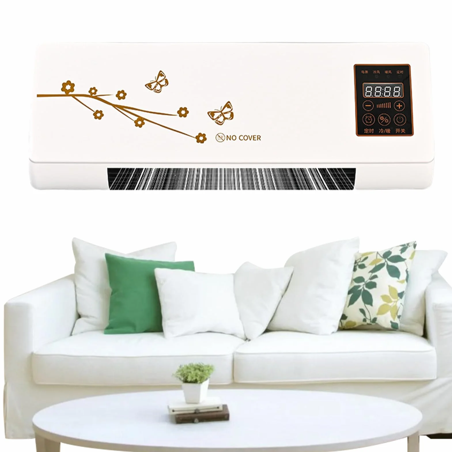 Aire Acondicionado de Pared - Aire Acondicionado Portátil,Con Función Frío y Calor, Silencioso y Temporizador 24H para Cocina, Coche, Hogar, Apartamento,