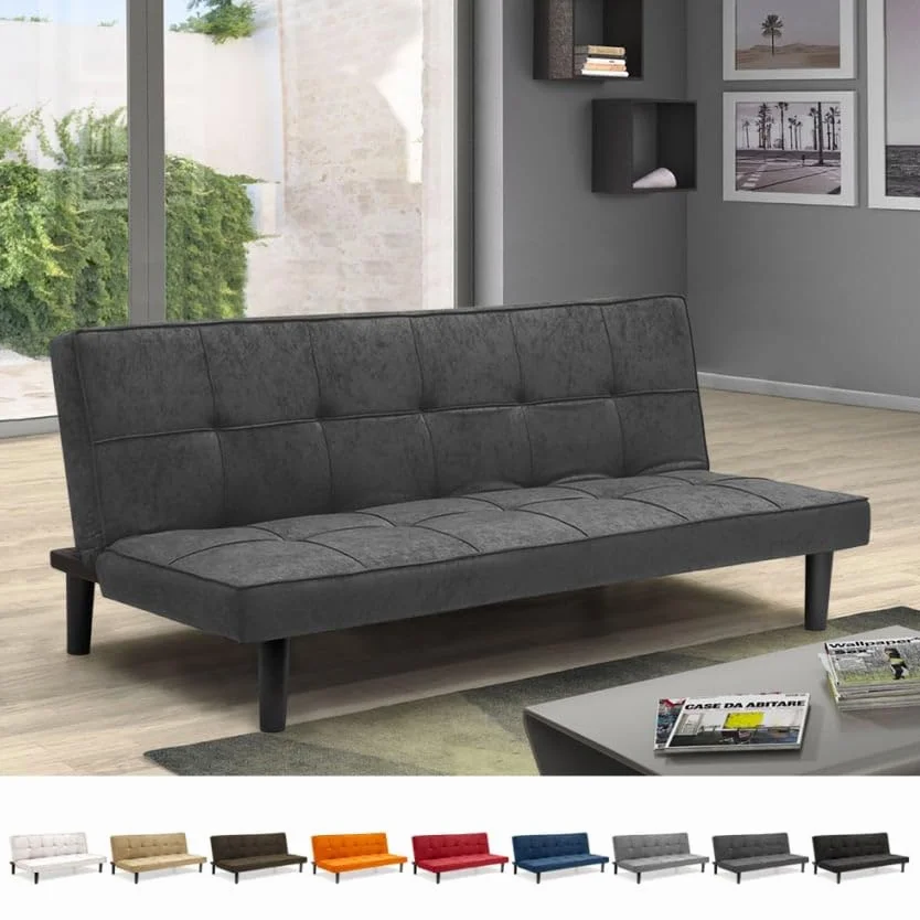 Produce Shop Sofá Cama Diseño En Tejido 2 Plazas para casa y Oficina Giada - Gris