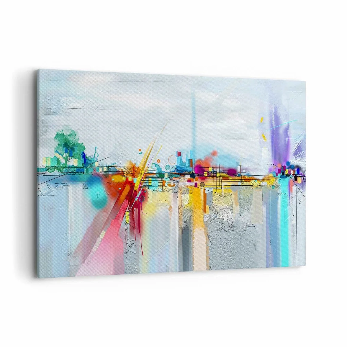 ARTTOR Lienzo Decorativo 120x80cm Moderno Horizontal Abstracto Arte - 4028 | Abstracción Moderno Cuadro sobre Lienzo Grande Arte mural Decoración del Hogar Salón Dormitorio Oficina Cuadros de Pared