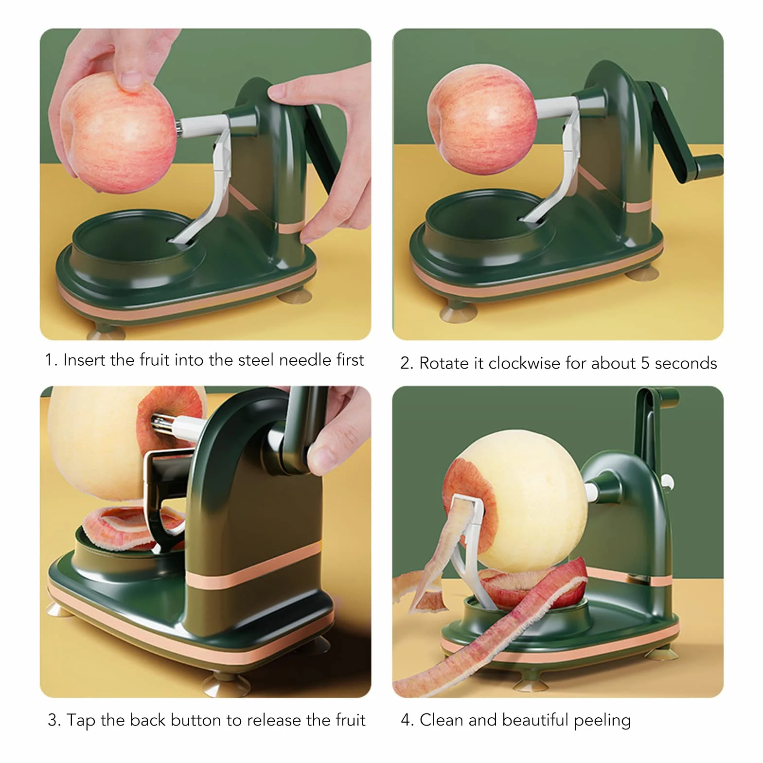 Pelador De Manzanas Y Peras Con Manivela Manual, Cortador Y Máquina De Pelado De Frutas, Herramienta De Cocina