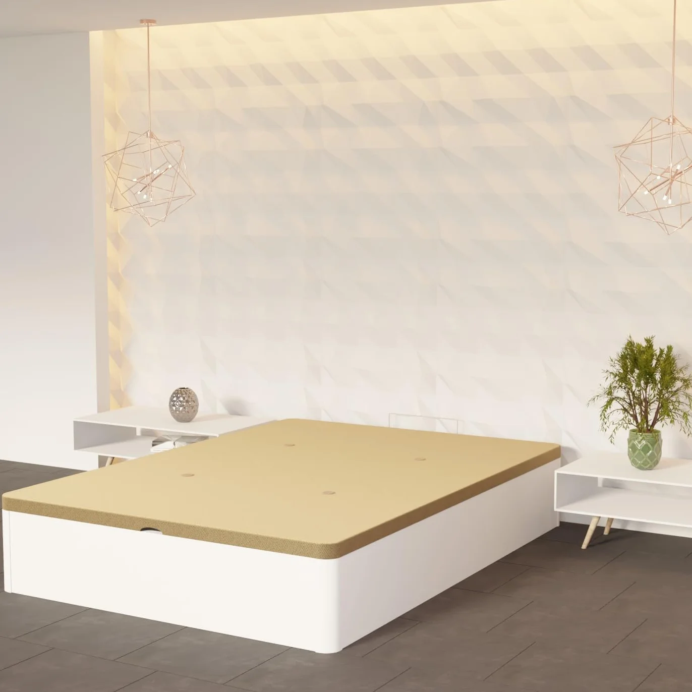 mattfy - Canapé Abatible de Madera Súper Reforzado con Gran Capacidad, Esquinas Redondeadas, 135 x 190, Blanco