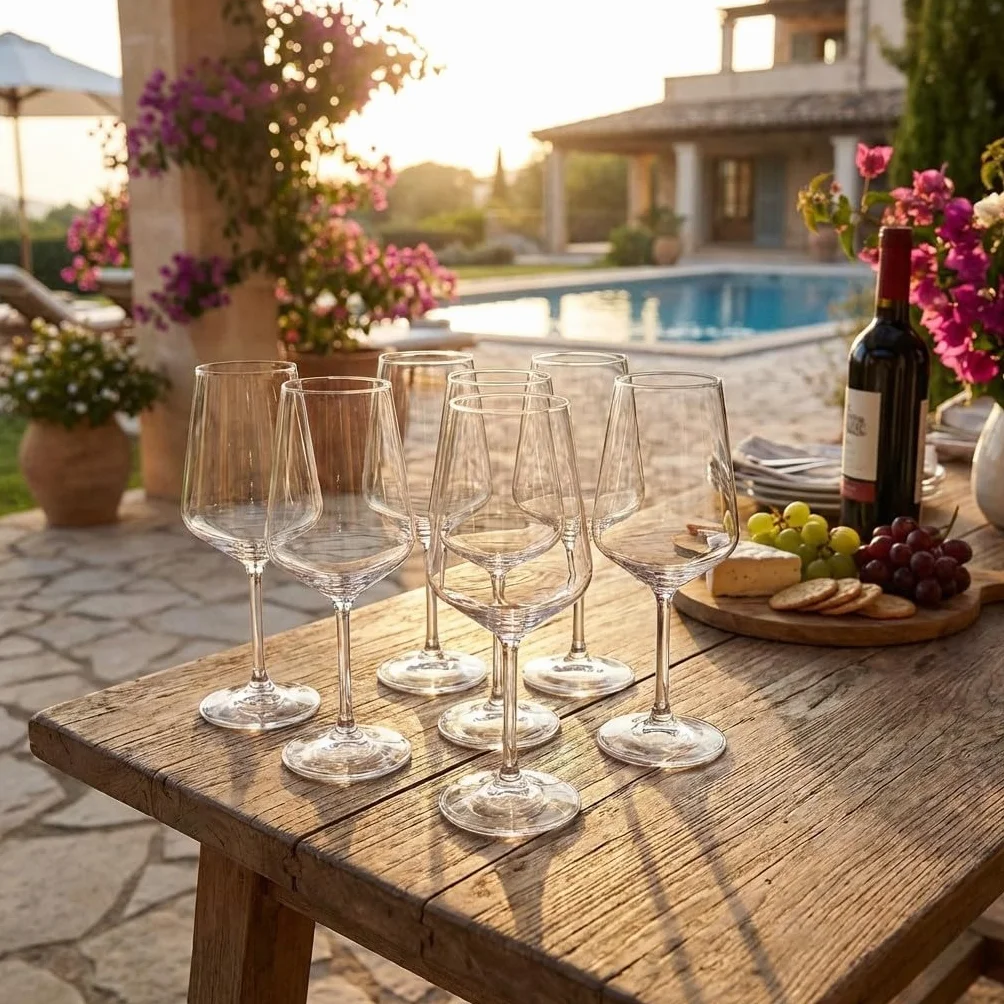 Suinga Copas de Cristal para Vino Tinto | Pack 6 Unidades | Diseño Elegante y Resistente | Ideales para Celebraciones y Eventos | Brillo y Transparencia Premium para Brindis Perfectos