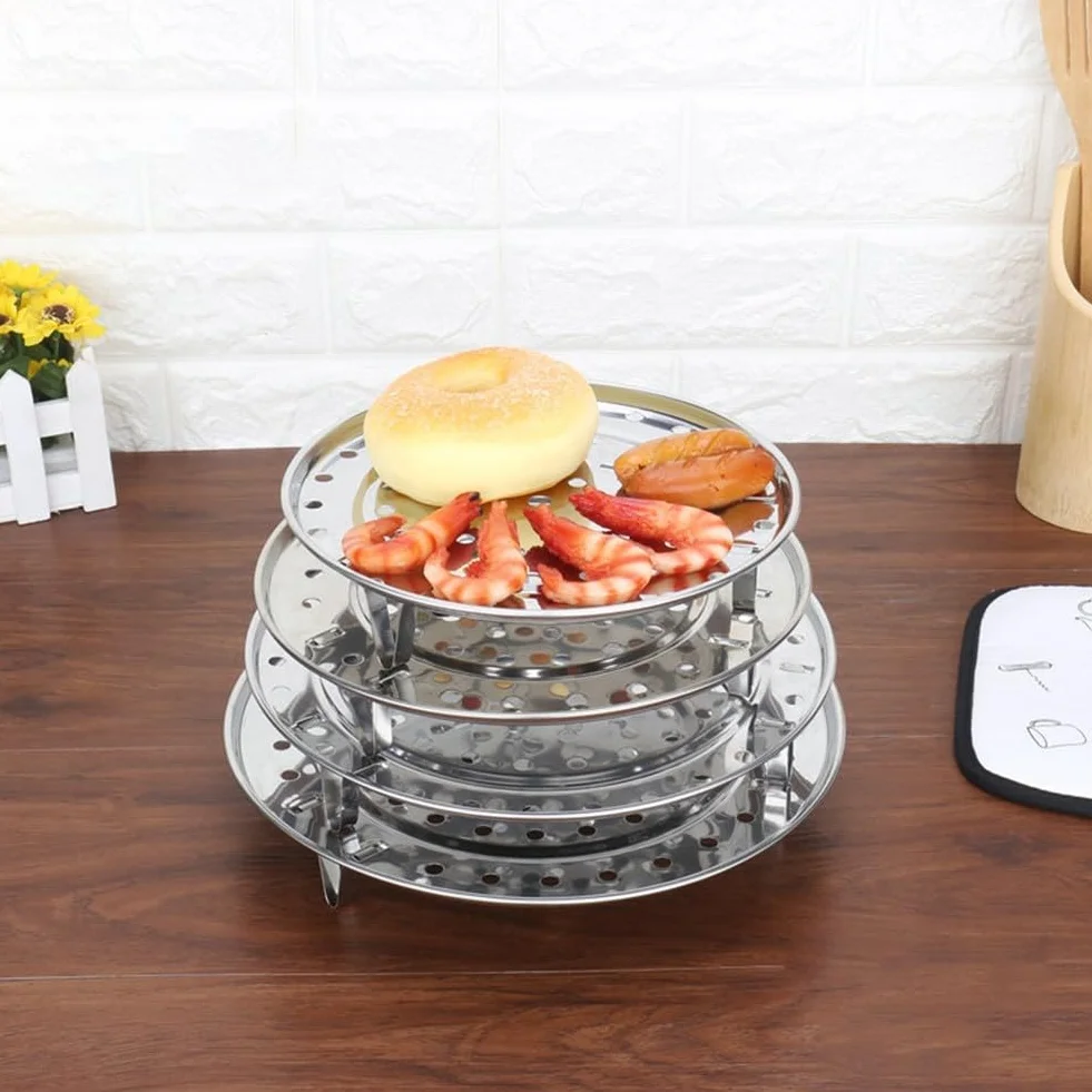Bandeja de vapor ajustable acero inoxidable 20 cm 3 soportes desmontables para ollas sartenes