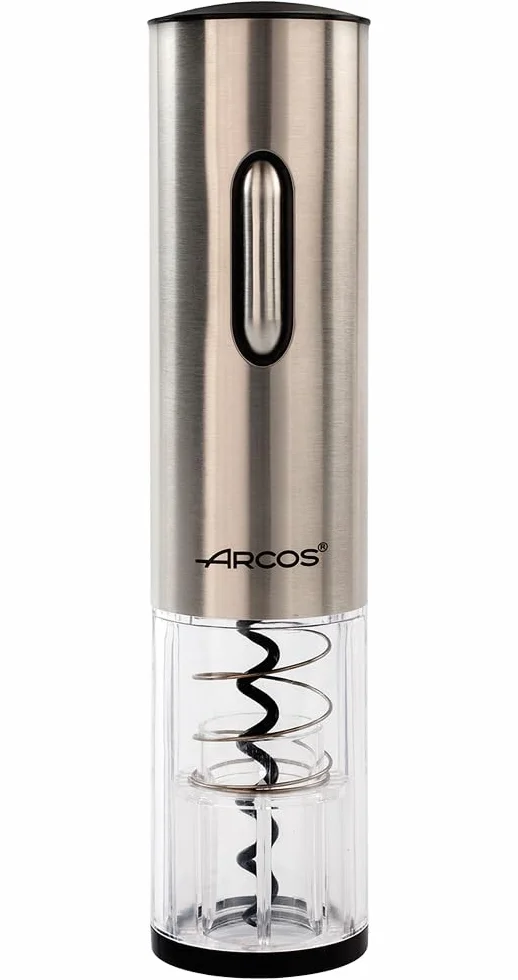 ARCOS Sacacorchos Eléctrico ABS Batería Interna Recargable Abrebotellas Plata Estuche