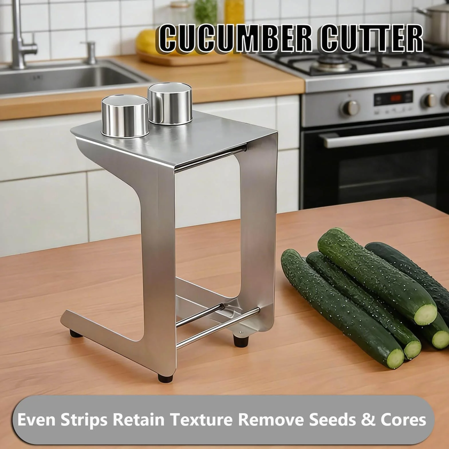 Cortador manual de verduras de acero inoxidable, 10 rebanadas por minuto con 45 mm de diámetro y cuchillas reemplazables, ideal para ensaladas, cocinar y preparar sushi